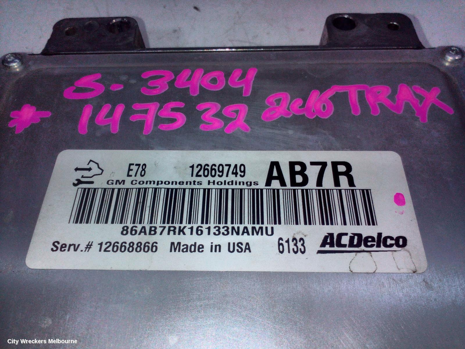 HOLDEN TRAX ECU, ENGINE ECU, 1.4, PETROL, TURBO, ECU ONLY, TJ SERIES, 08/2014 - 12/2020