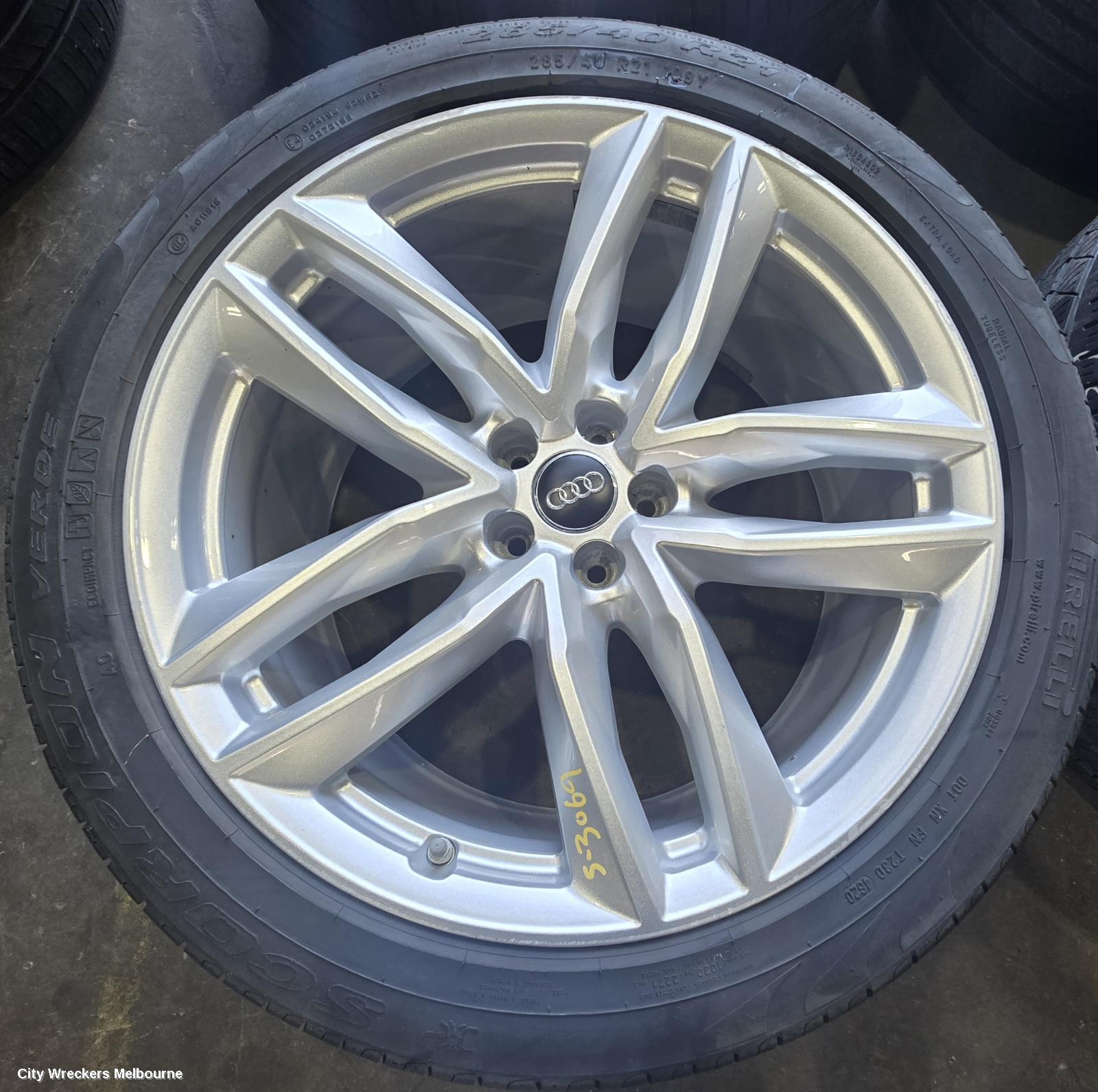 AUDI Q7 WHEEL MAG, 4M, FACTORY, 21X9.5IN, 5 TWIN SPOKE, SILVER, 07/2015 - 03/2020