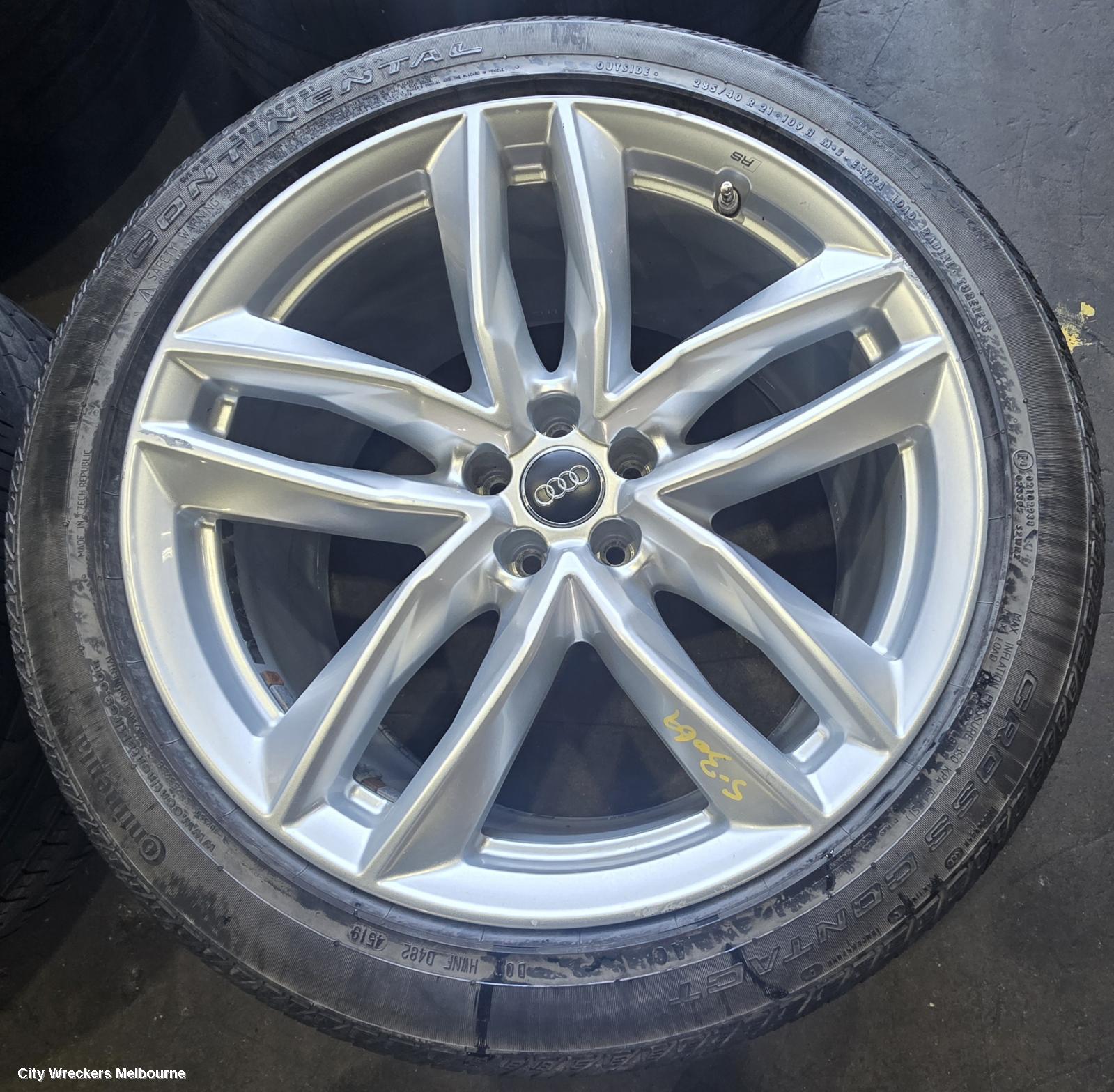 AUDI Q7 WHEEL MAG, 4M, FACTORY, 21X9.5IN, 5 TWIN SPOKE, SILVER, 07/2015 - 03/2020