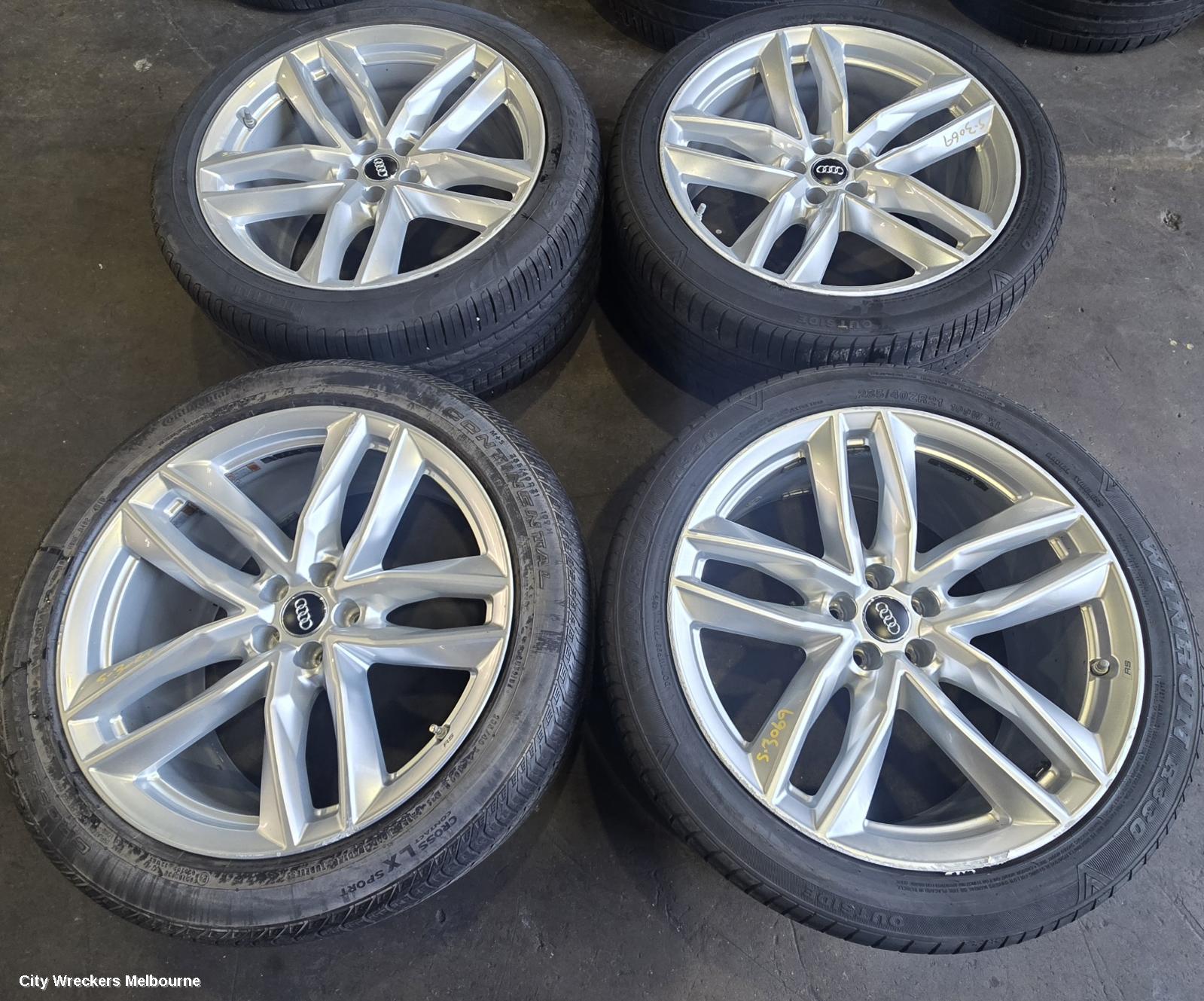 AUDI Q7 WHEEL MAG, 4M, FACTORY, 21X9.5IN, 5 TWIN SPOKE, SILVER, 07/2015 - 03/2020