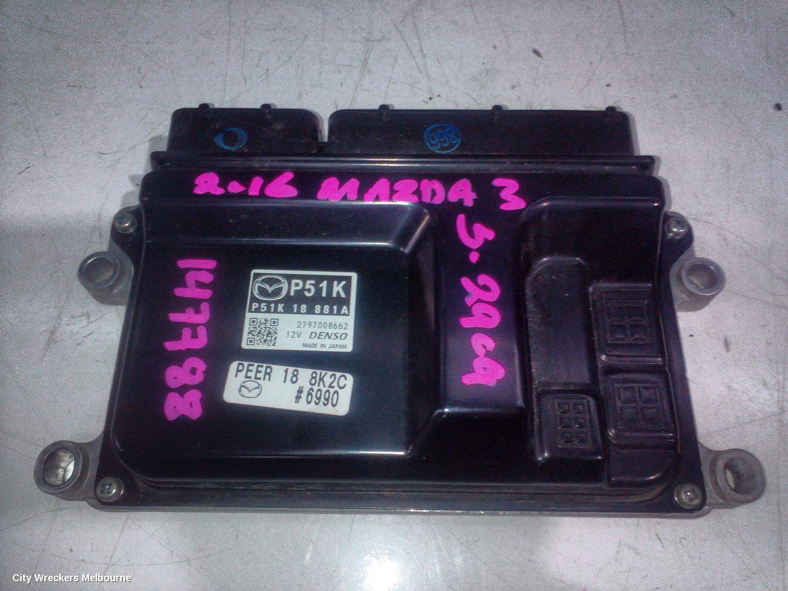 MAZDA 3 ECU, ENGINE ECU, 2.0, PETROL, ECU ONLY, BN, 05/2016 - 02/2019