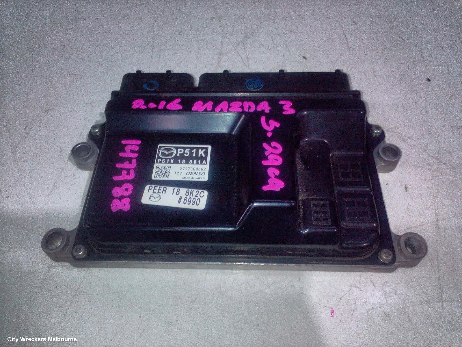 MAZDA 3 ECU, ENGINE ECU, 2.0, PETROL, ECU ONLY, BN, 05/2016 - 02/2019