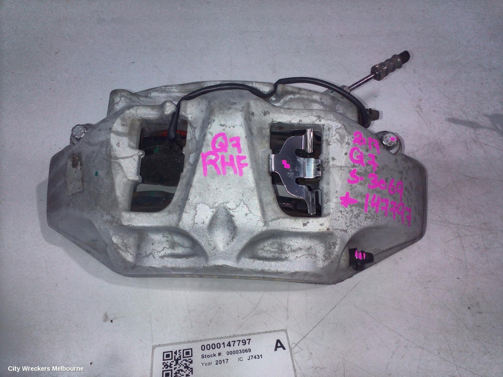 AUDI Q7 CALIPER, 4M, RH FRONT, GREY, 375MM ROTOR, 07/2015 ONWARDS