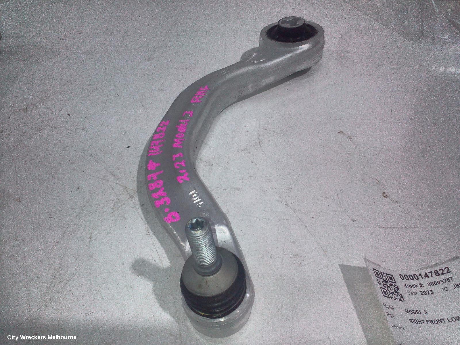 TESLA MODEL 3 RIGHT FRONT LOWER CONTROL ARM, REAR (CURVED), 1ST GEN, 06/2019 ONWARDS