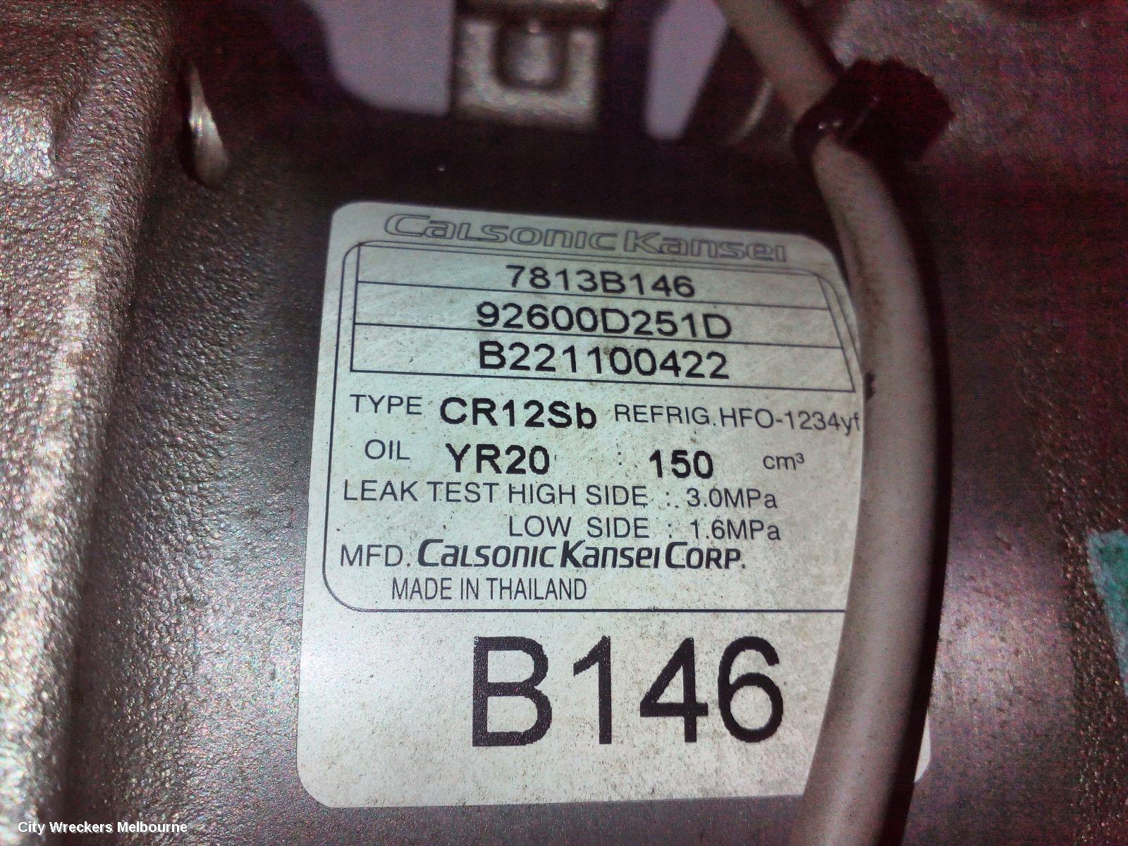 MITSUBISHI TRITON A/C COMPRESSOR, MQ-MR, 2.4, 4N15, DIESEL, 03/2015 - 10/2023