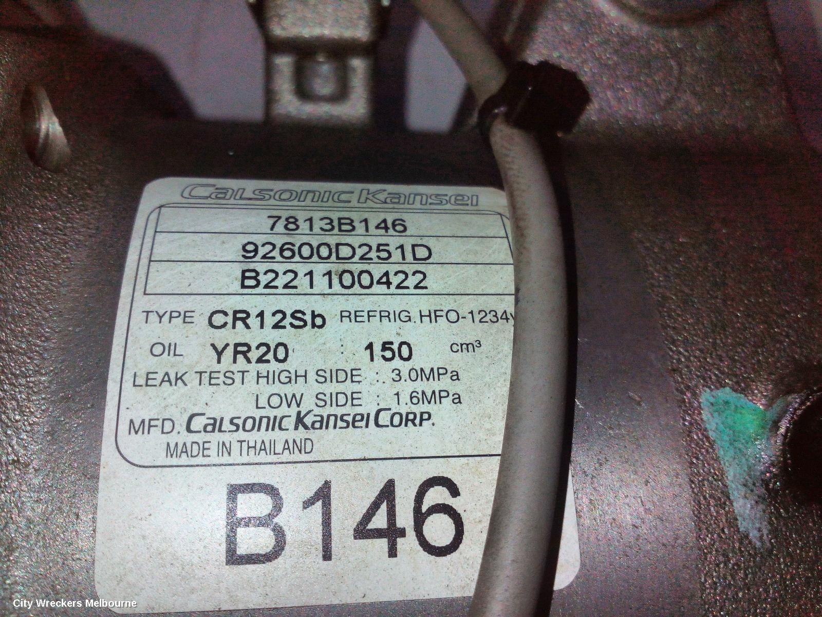 MITSUBISHI TRITON A/C COMPRESSOR, MQ-MR, 2.4, 4N15, DIESEL, 03/2015 - 10/2023