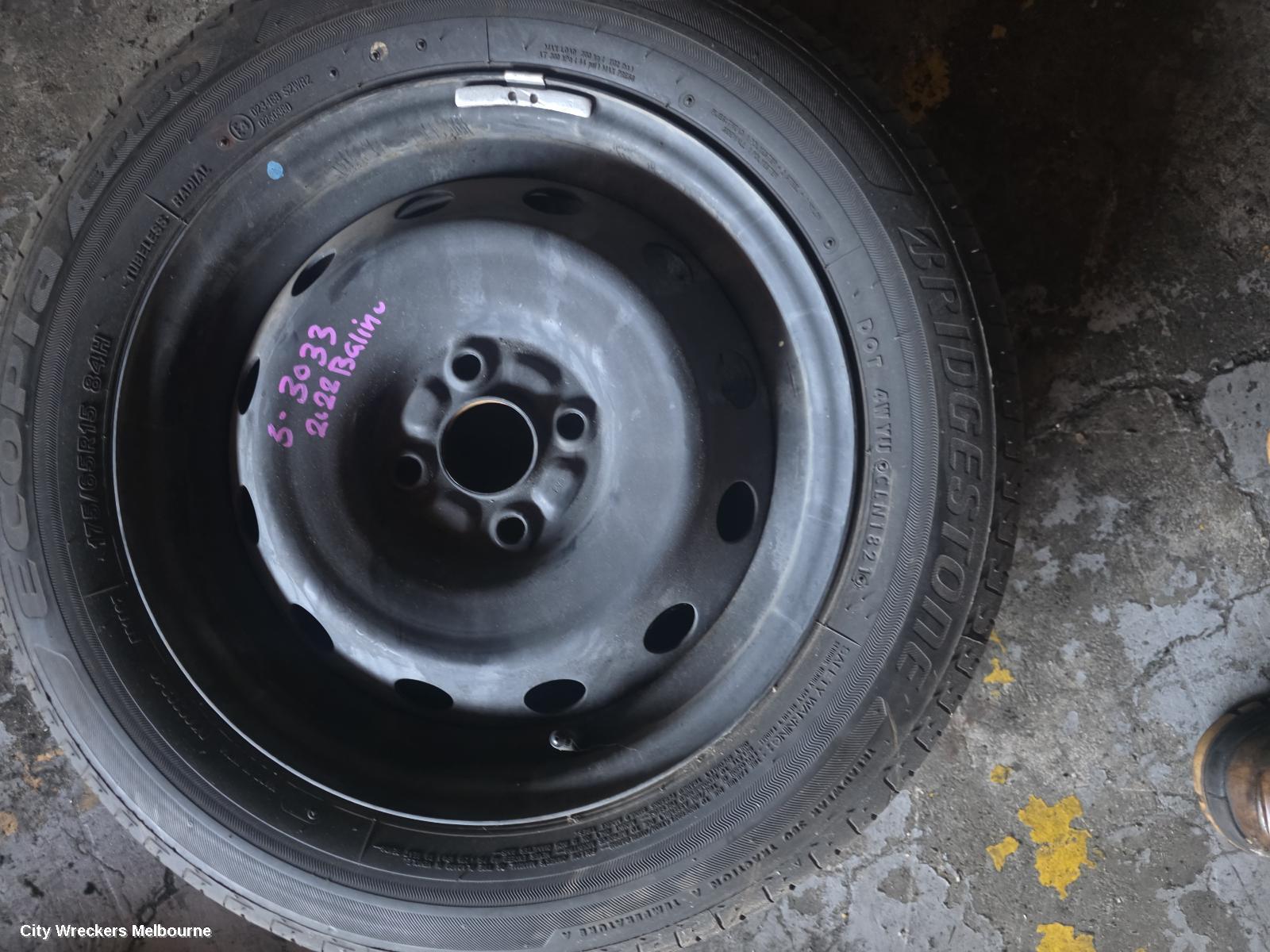SUZUKI BALENO WHEEL STANDARD/STEEL, FACTORY, 15X5IN, EW, 04/2016 - 12/2022