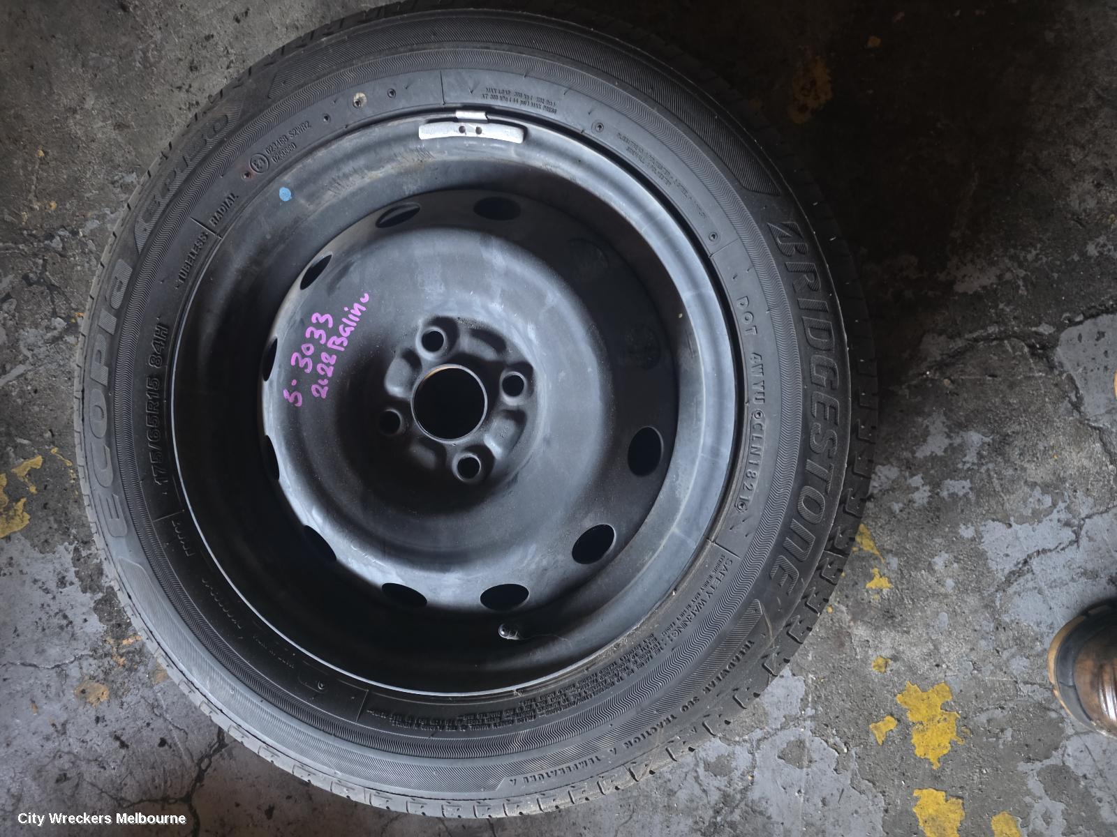 SUZUKI BALENO WHEEL STANDARD/STEEL, FACTORY, 15X5IN, EW, 04/2016 - 12/2022