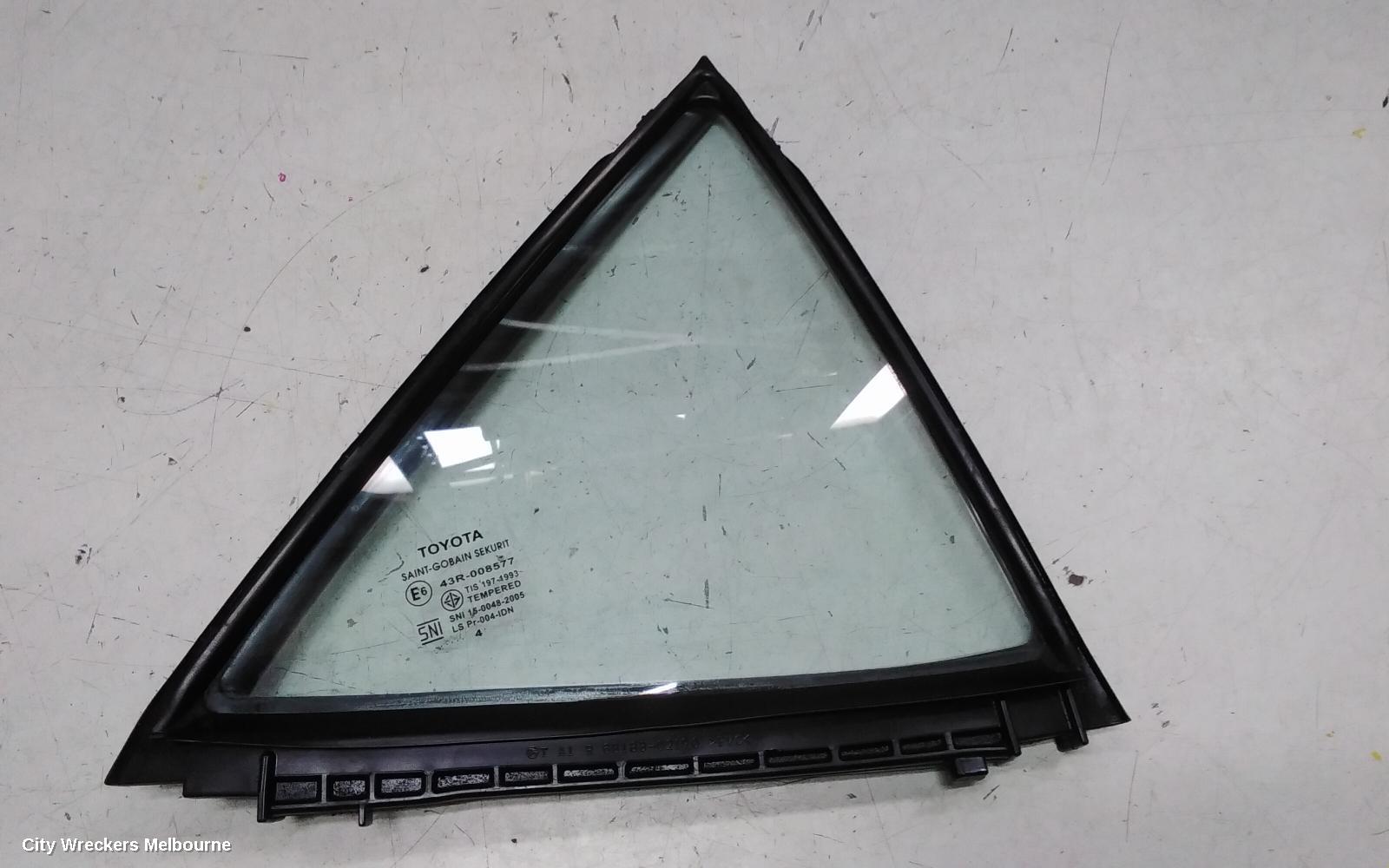 TOYOTA COROLLA RIGHT REAR 1/4 DOOR GLASS, ZRE172/20182R, 12/2013 - 06/2019