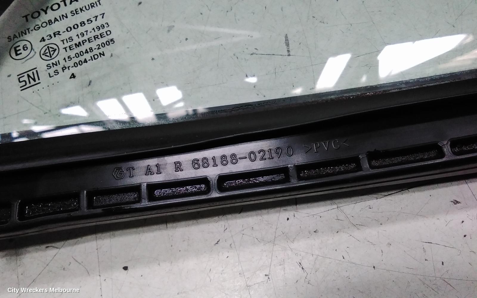TOYOTA COROLLA RIGHT REAR 1/4 DOOR GLASS, ZRE172/20182R, 12/2013 - 06/2019
