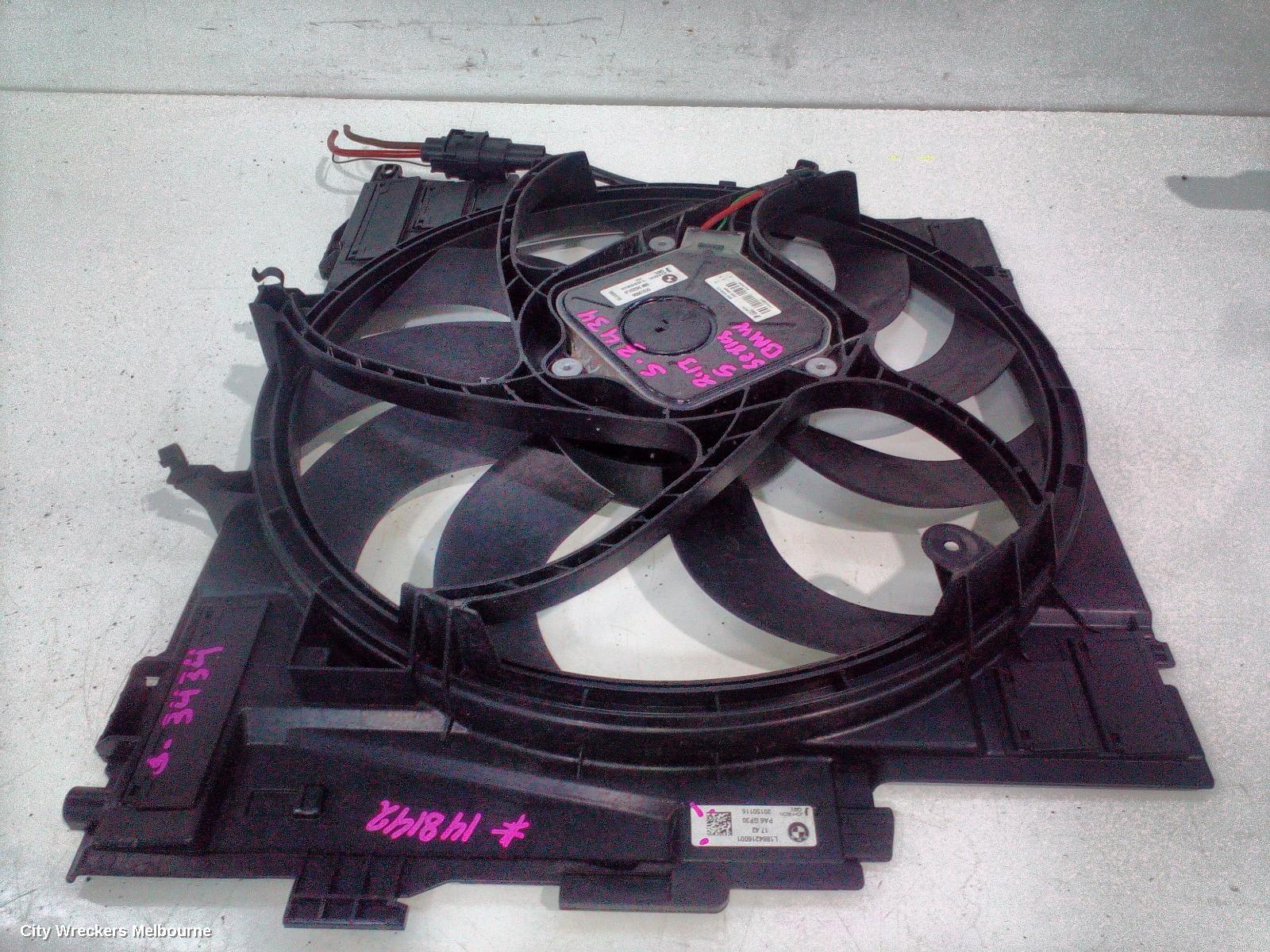 BMW 5 SERIES FAN, SINGLE FAN ASSY, 2.0, N20, PETROL, 600W, F10, 05/2010 - 01/2017