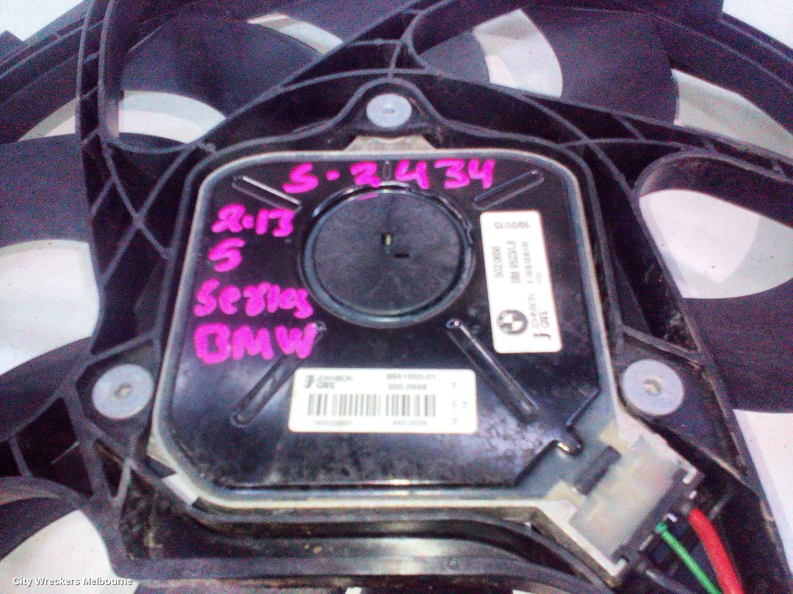BMW 5 SERIES FAN, SINGLE FAN ASSY, 2.0, N20, PETROL, 600W, F10, 05/2010 - 01/2017
