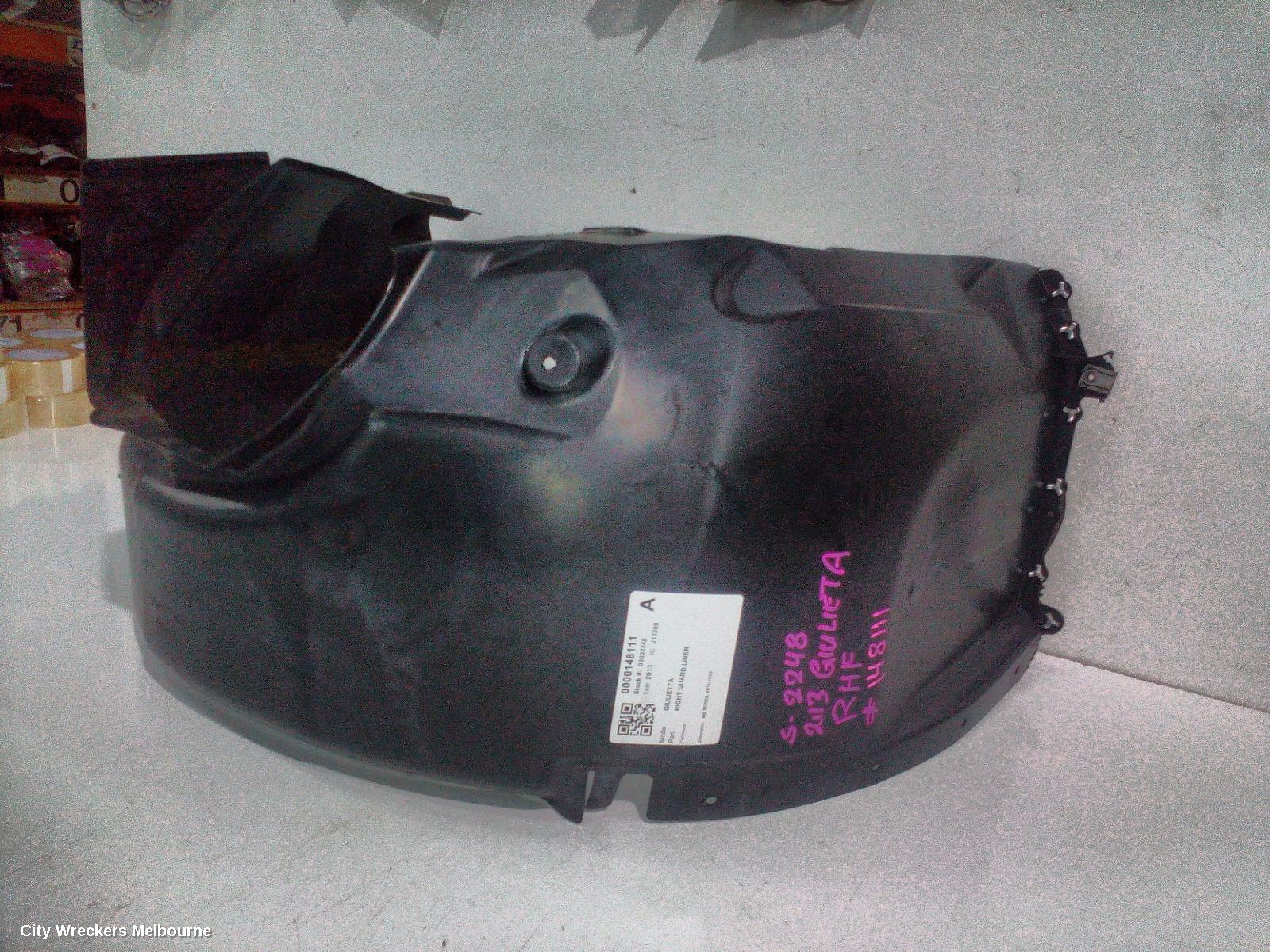 ALFA ROMEO GIULIETTA RIGHT GUARD LINER, 940 SERIES, 01/2011 - 12/2020