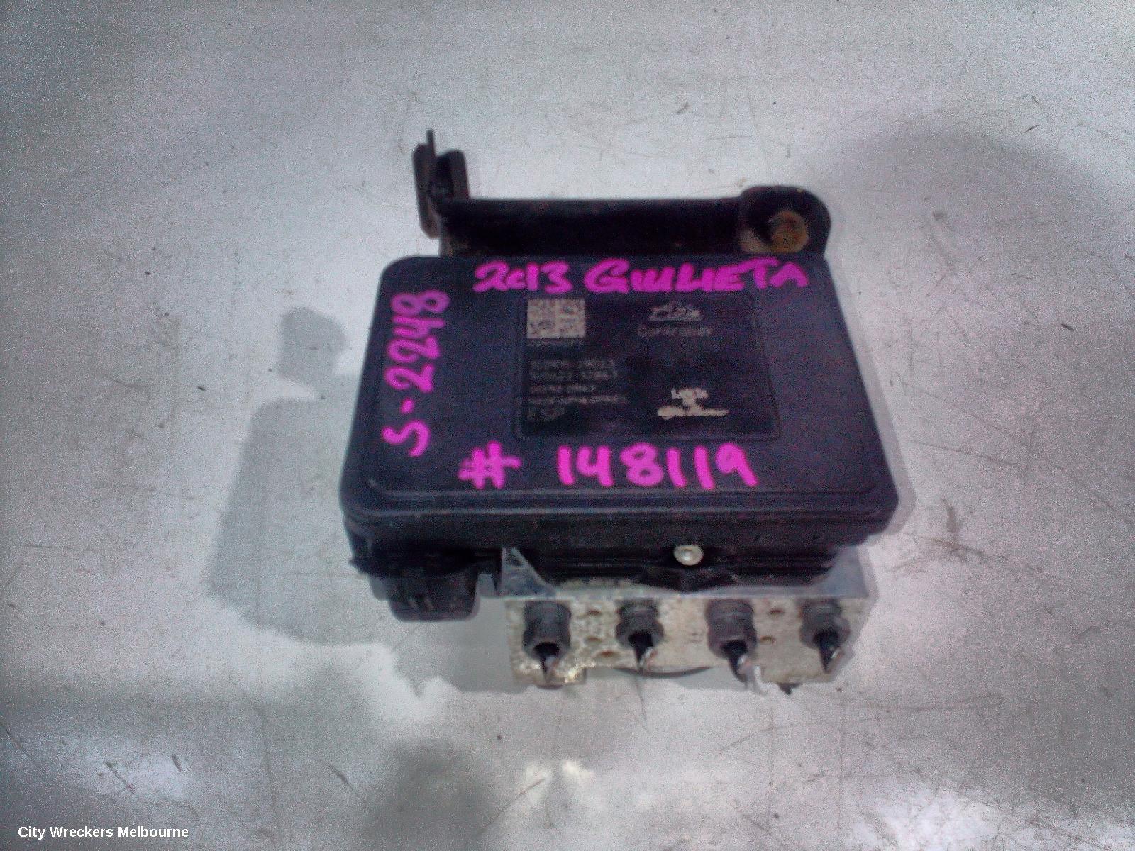 ALFA ROMEO GIULIETTA ABS PUMP/MODULATOR, 940 SERIES, 01/2011 - 12/2020