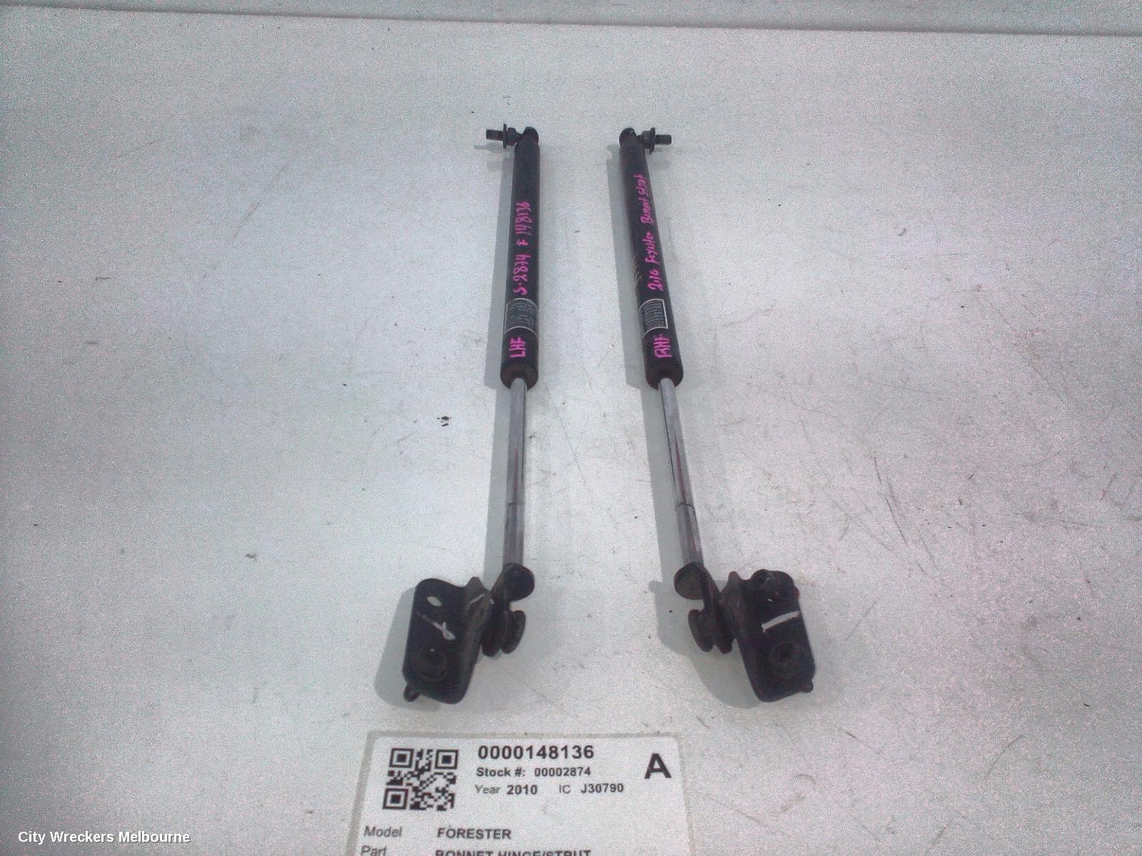 SUBARU FORESTER BONNET HINGE/STRUT, STRUT (PAIR), 02/2008 - 12/2012