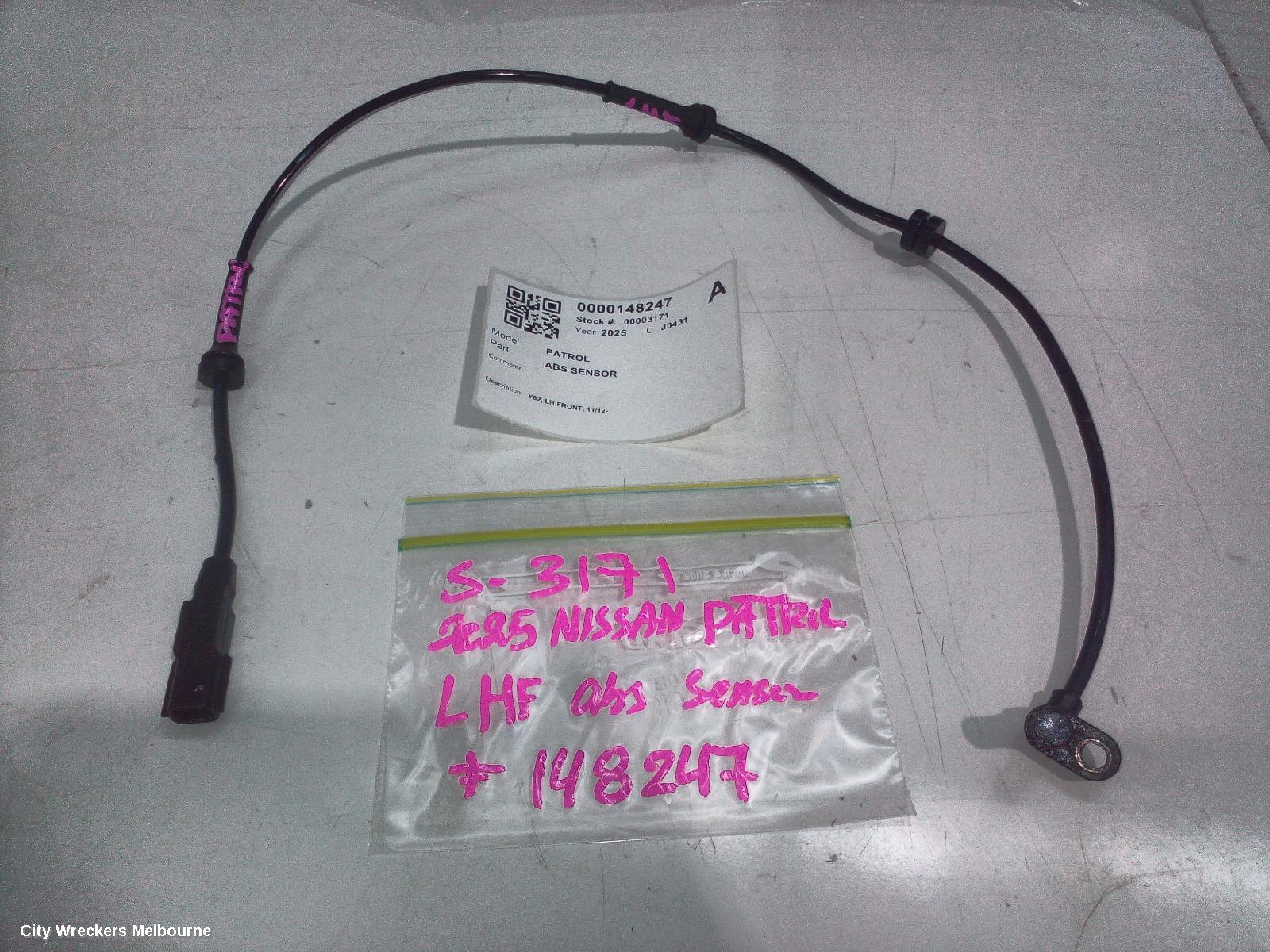 NISSAN PATROL ABS SENSOR, Y62, LH FRONT, 11/2012 ONWARDS