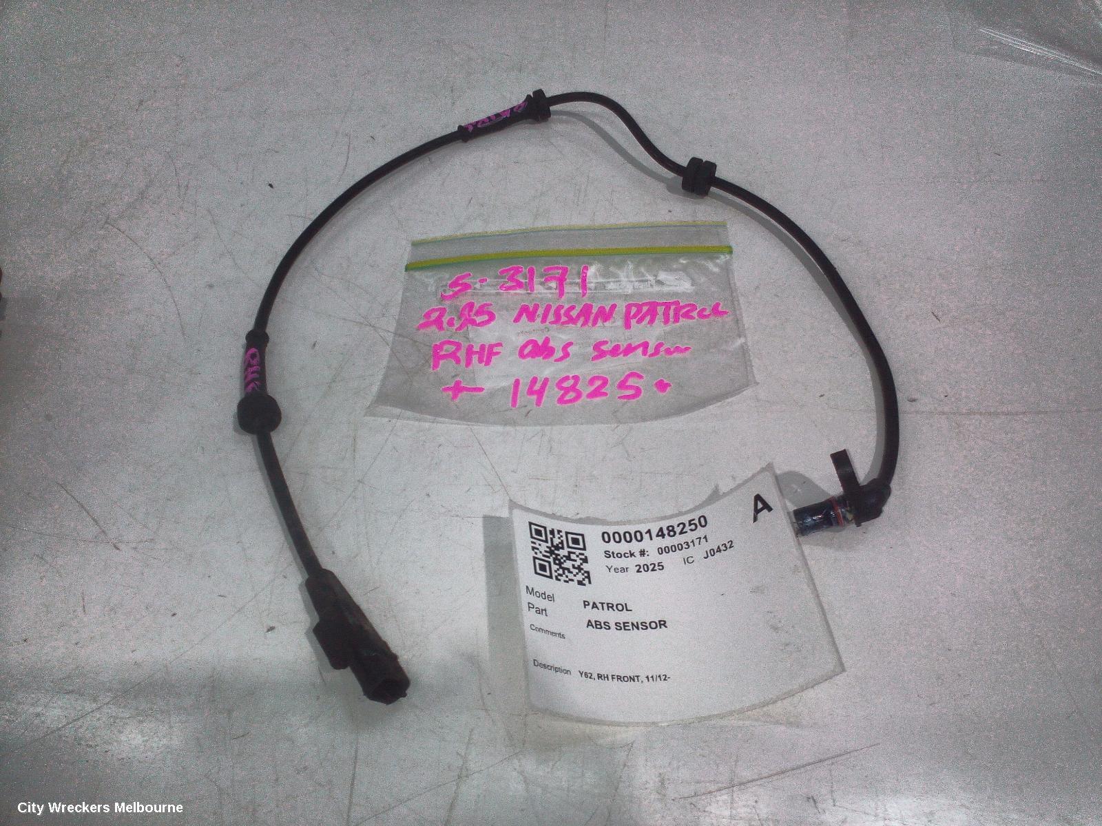 NISSAN PATROL ABS SENSOR, Y62, RH FRONT, 11/2012 ONWARDS