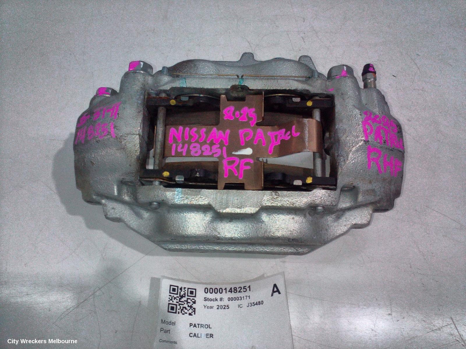 NISSAN PATROL CALIPER, Y62, RH FRONT, 11/2012 ONWARDS