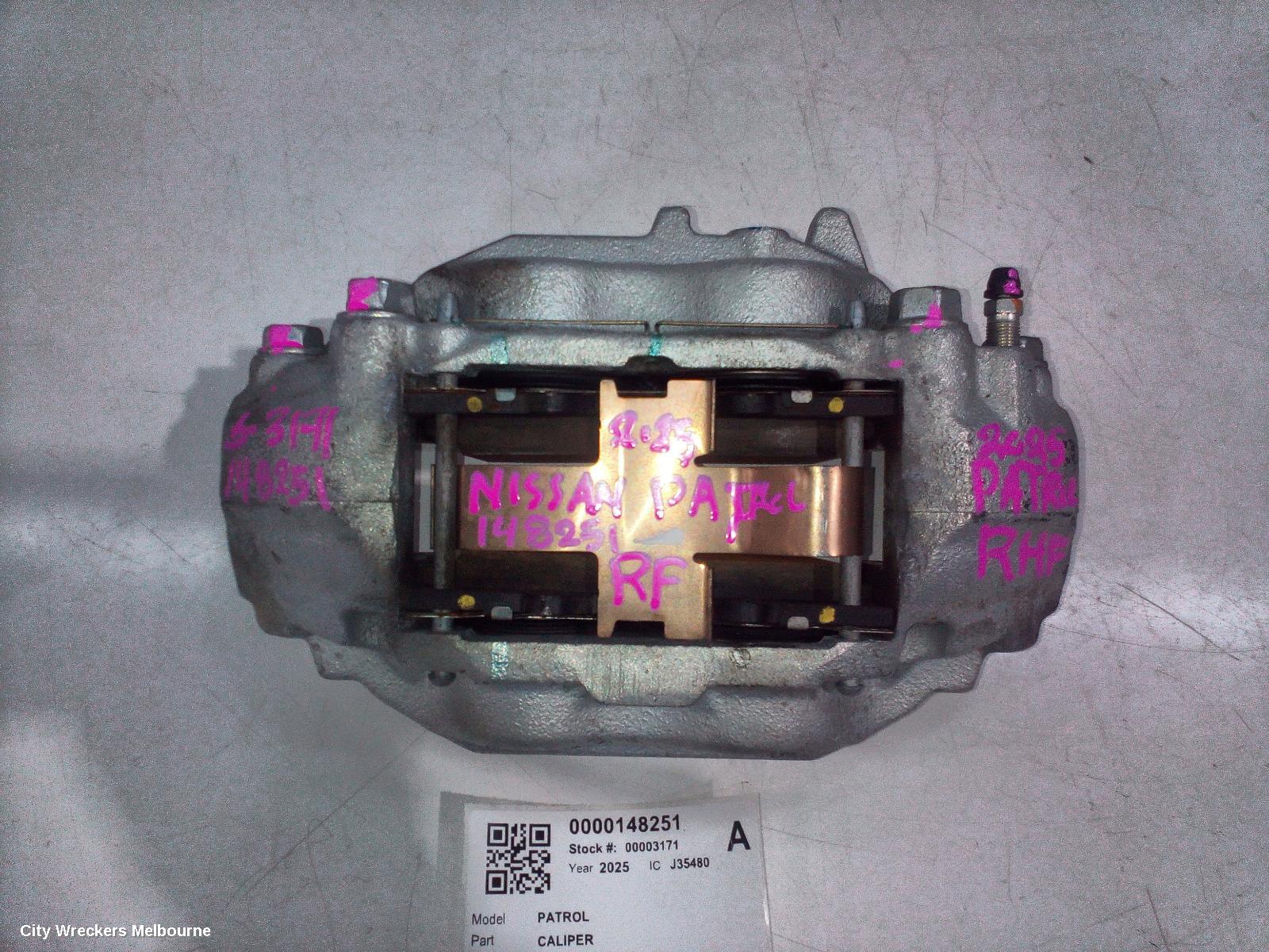 NISSAN PATROL CALIPER, Y62, RH FRONT, 11/2012 ONWARDS