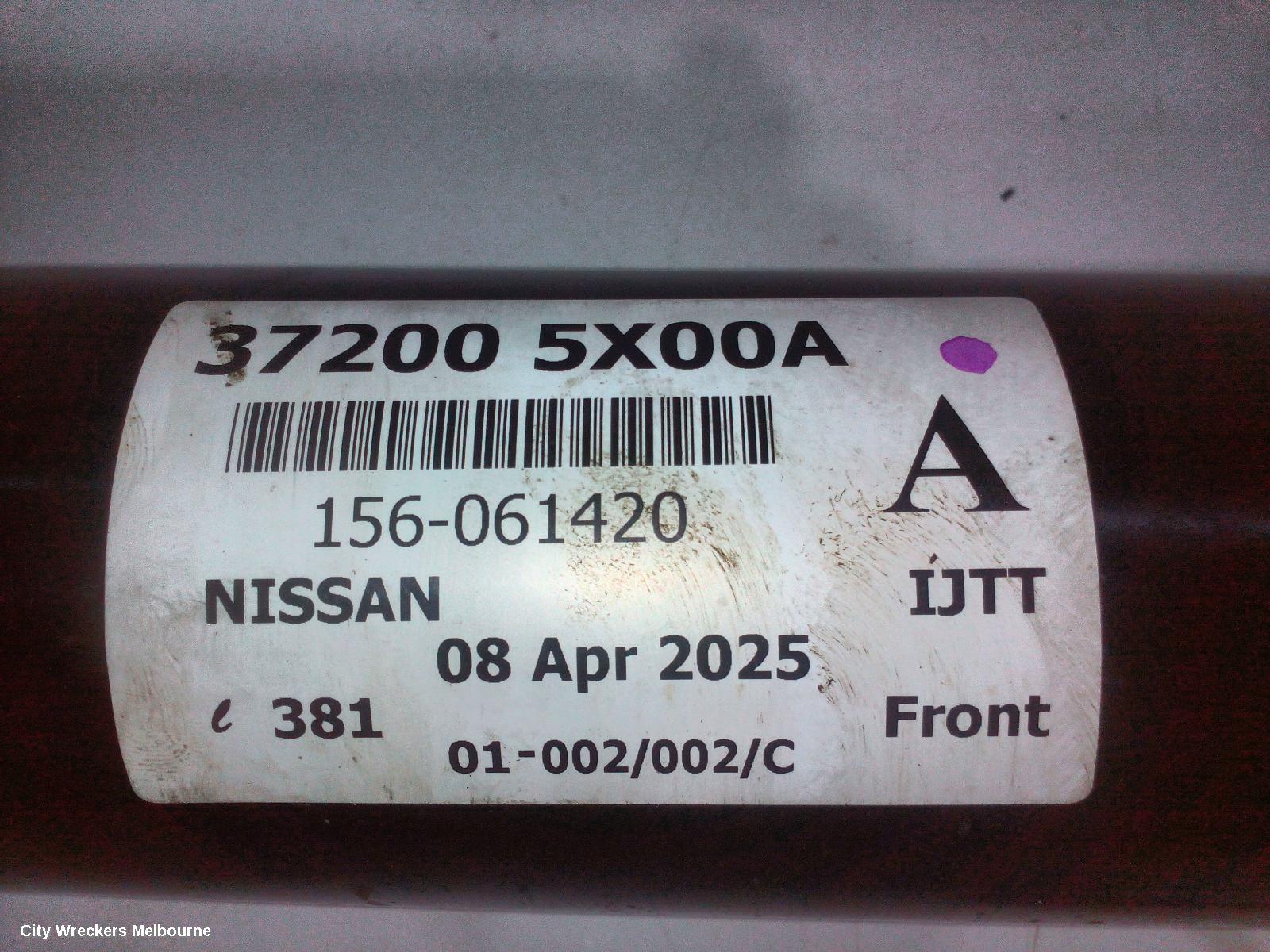 NISSAN PATROL FRONT PROP SHAFT, Y62, 11/2012 ONWARDS