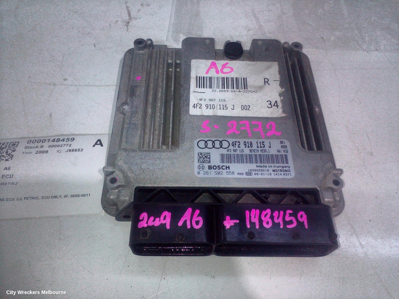 AUDI A6 ECU, ENGINE ECU, 2.0, PETROL, ECU ONLY, 4F, 09/2006 - 06/2011