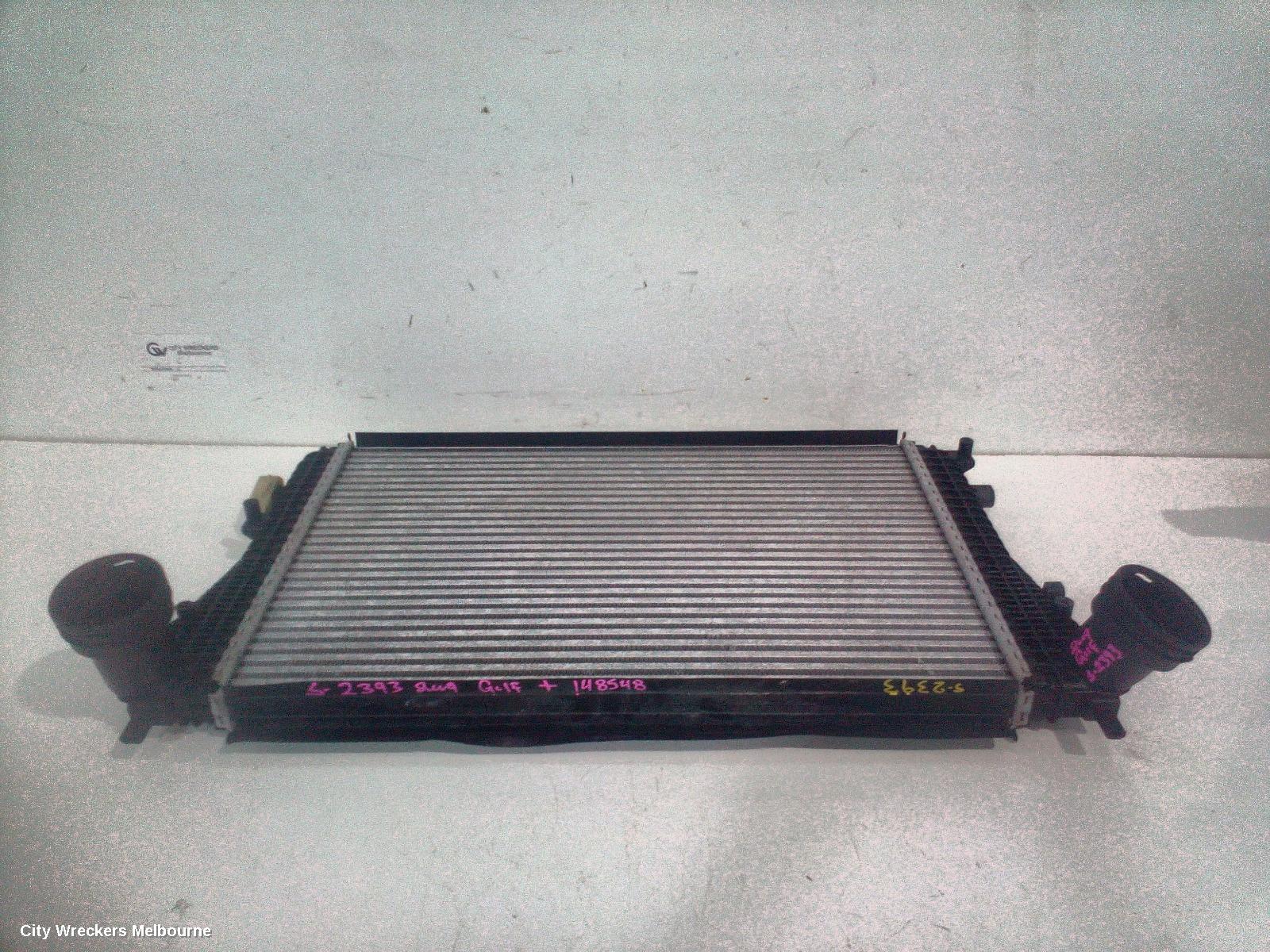VOLKSWAGEN GOLF INTERCOOLER, PETROL, 1.4, CTHD/CAVD CODE, GEN 6, 10/2008 - 01/2016