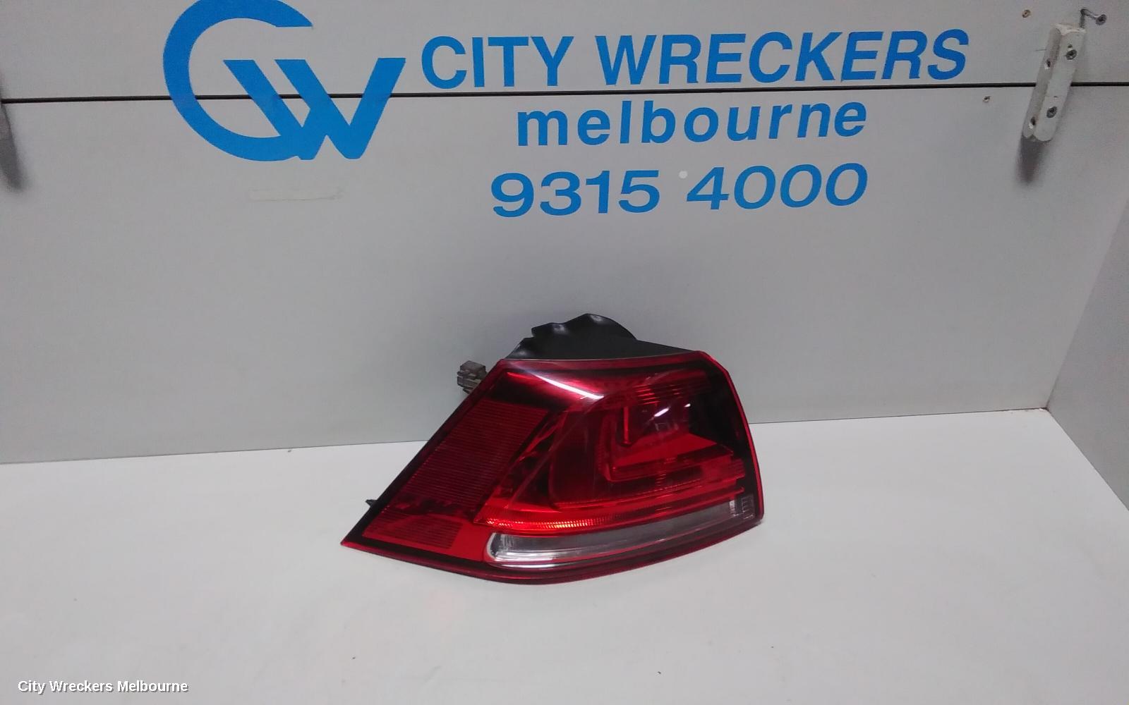 VOLKSWAGEN GOLF LEFT TAILLIGHT, GEN 7, HATCH, STANDARD, NON LED TYPE, 03/2013 - 03/2017
