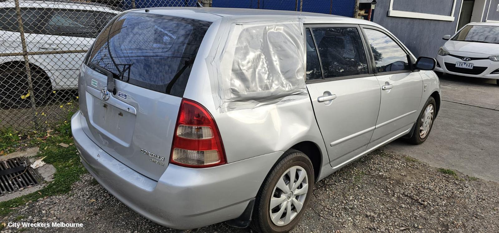 TOYOTA COROLLA RIGHT REAR DOOR WINDOW, ZZE122 (JAPAN-VIN JTD), WAGON, 12/2001 - 04/2007