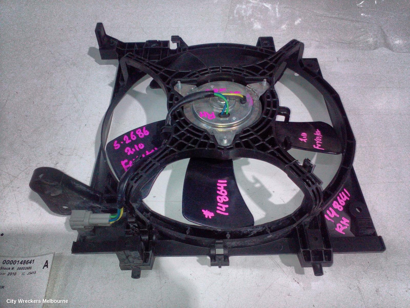 SUBARU FORESTER FAN, A/C FAN (RH - DRIVERS SIDE), 2.5, EJ25, 2 PIN PLUG TYPE (5 BLADE), 02/2008 - 12/2012
