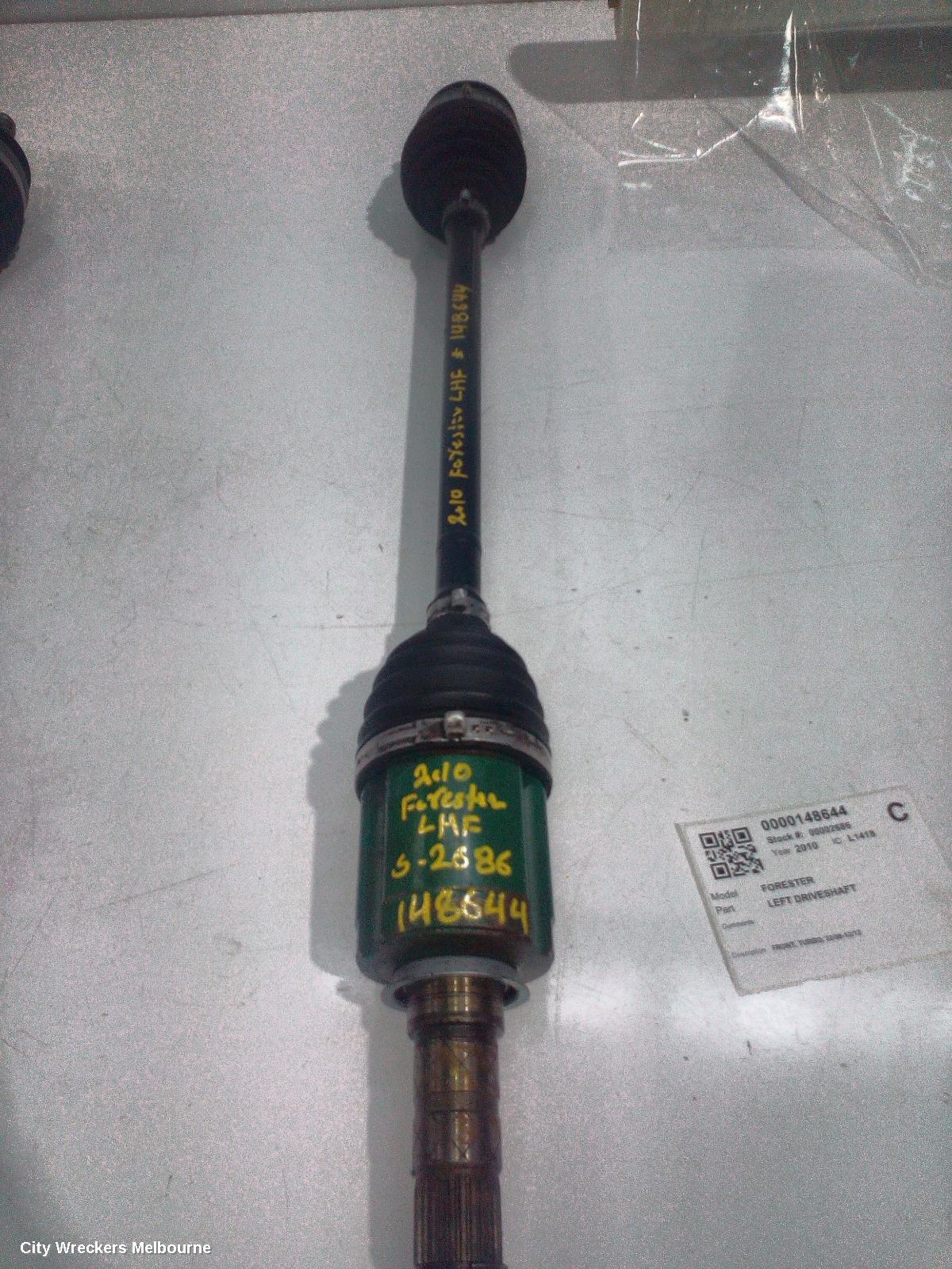 SUBARU FORESTER LEFT DRIVESHAFT, FRONT, TURBO, 02/2008 - 12/2012