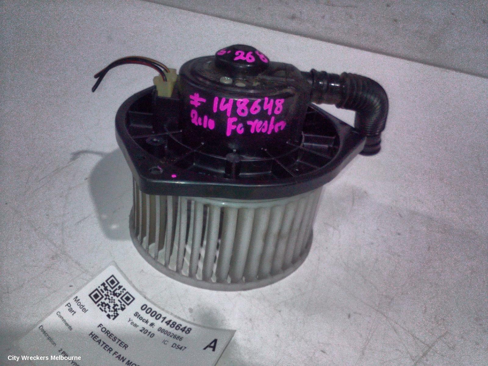 SUBARU FORESTER HEATER FAN MOTOR, 2 PIN TYPE, 02/2008 - 08/2012