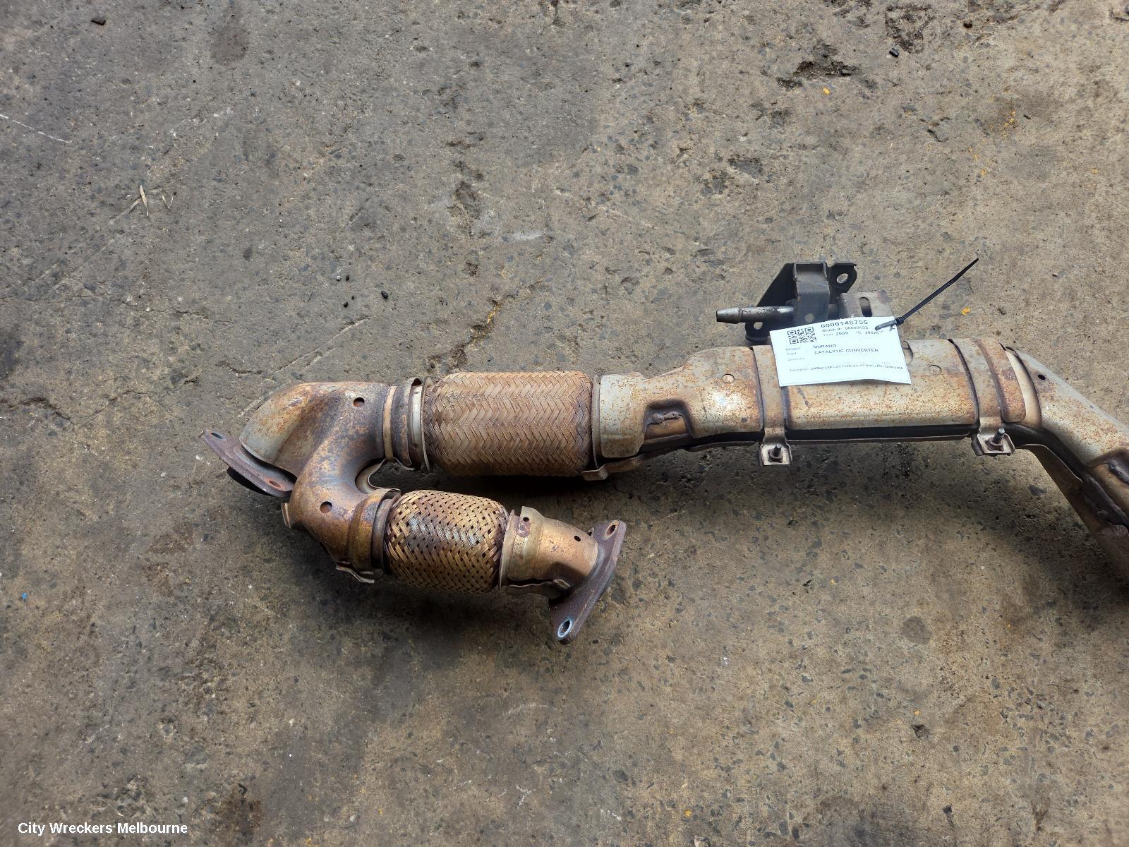 NISSAN MURANO CATALYTIC CONVERTER, UNDER CAR-CAT TYPE, 3.5, PETROL, Z51, 12/2008 - 02/2015