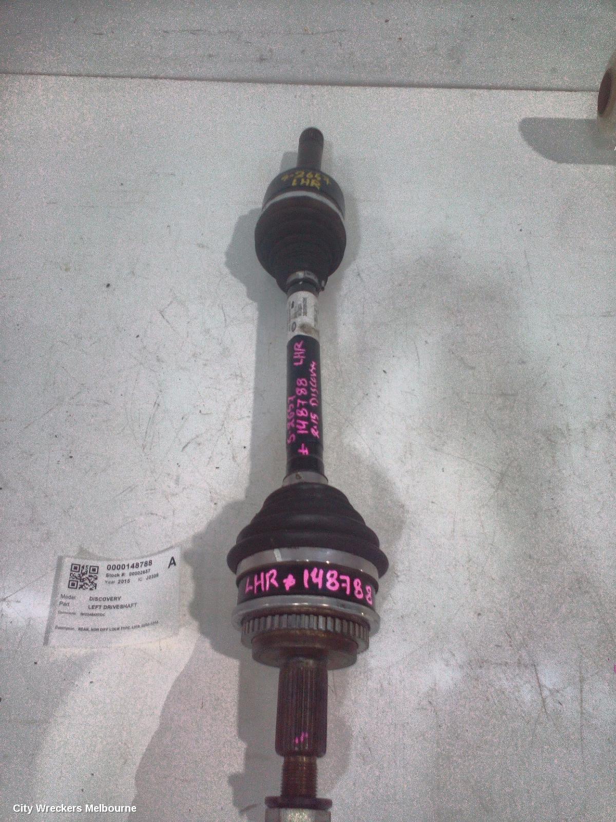 LAND ROVER DISCOVERY LEFT DRIVESHAFT, REAR, NON DIFF LOCK TYPE, L319, 02/2005 - 12/2016
