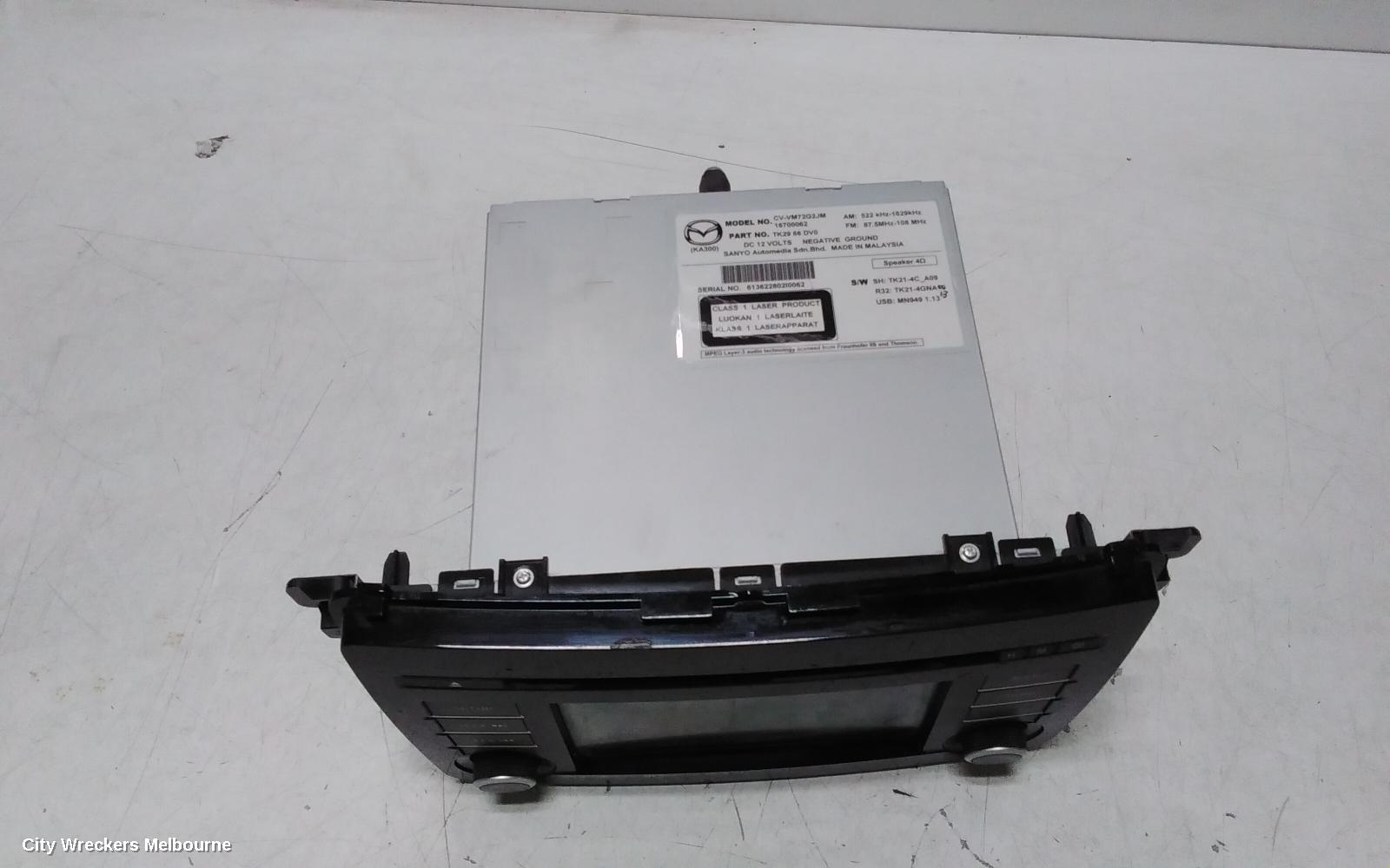 MAZDA CX9 RADIO/CD/DVD/SAT/TV, DISPLAY UNIT, 5.8IN NON SAT NAV TYPE, 10/2012 - 12/2015