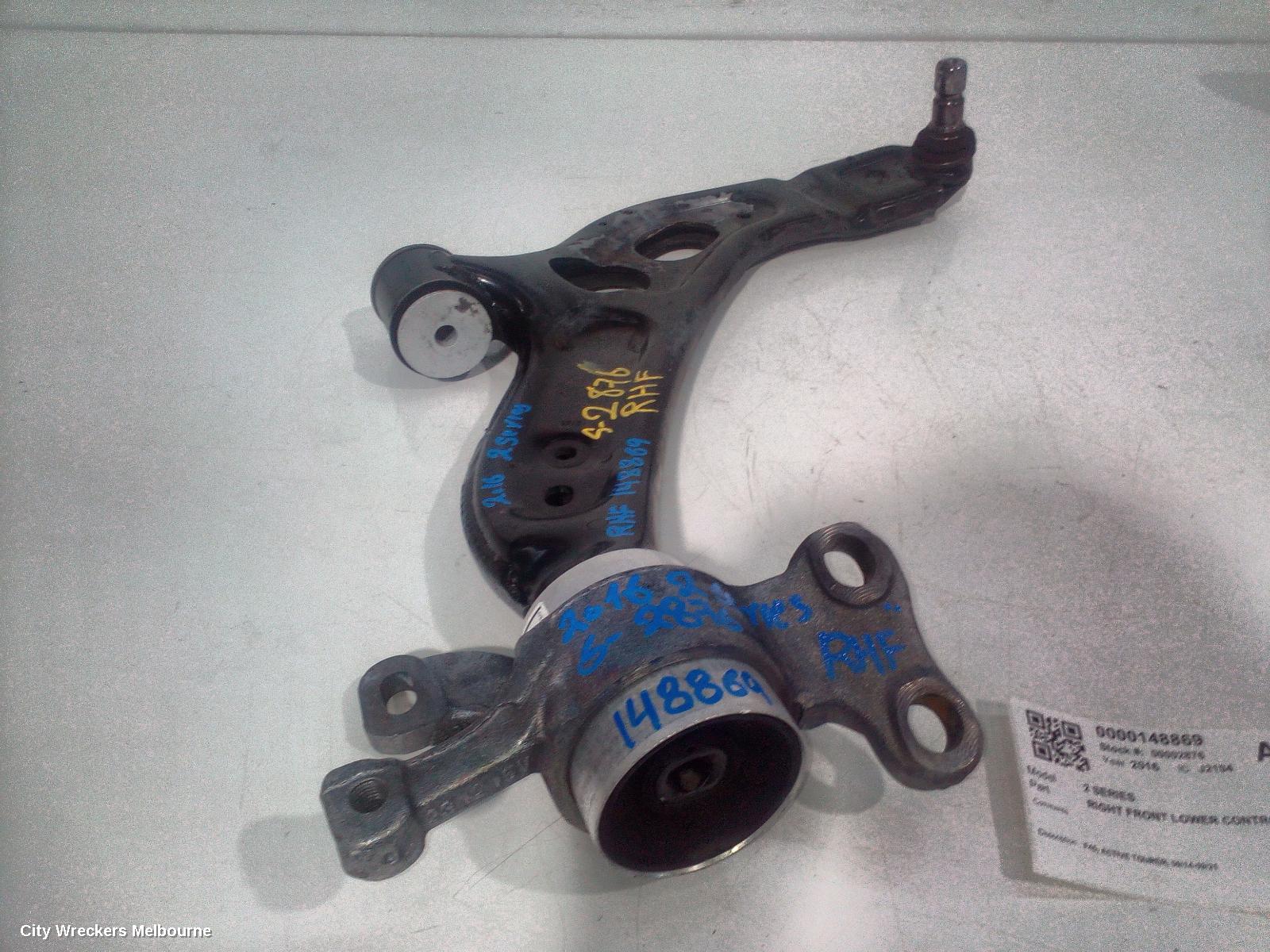 BMW 2 SERIES RIGHT FRONT LOWER CONTROL ARM, F45, ACTIVE TOURER, 09/2014 - 09/2021