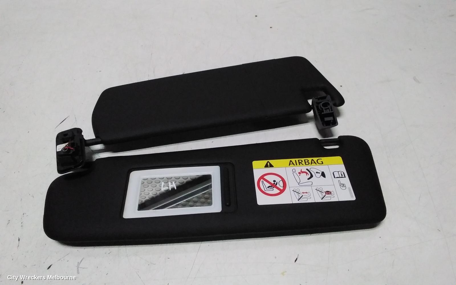 PORSCHE CAYENNE SUNVISOR, 92A, LH SIDE, BLACK, LEATHER, 07/2010 - 04/2018