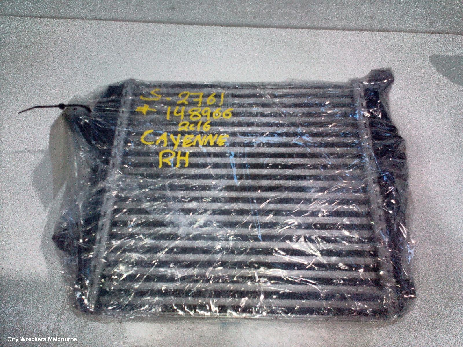PORSCHE CAYENNE INTERCOOLER, DIESEL, 3.0, RH SIDE, 92A, 07/2010 - 04/2018
