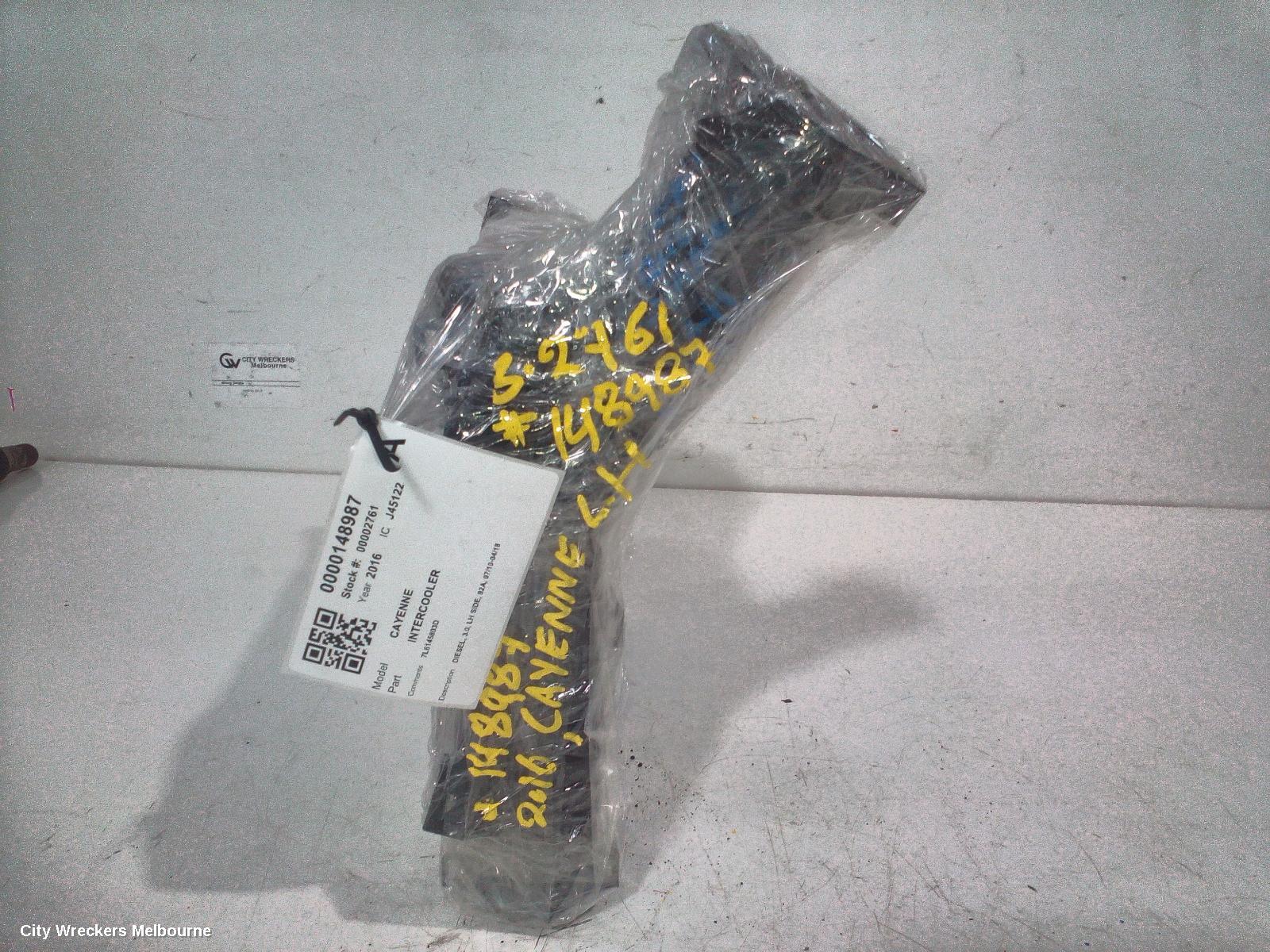 PORSCHE CAYENNE INTERCOOLER, DIESEL, 3.0, LH SIDE, 92A, 07/2010 - 04/2018