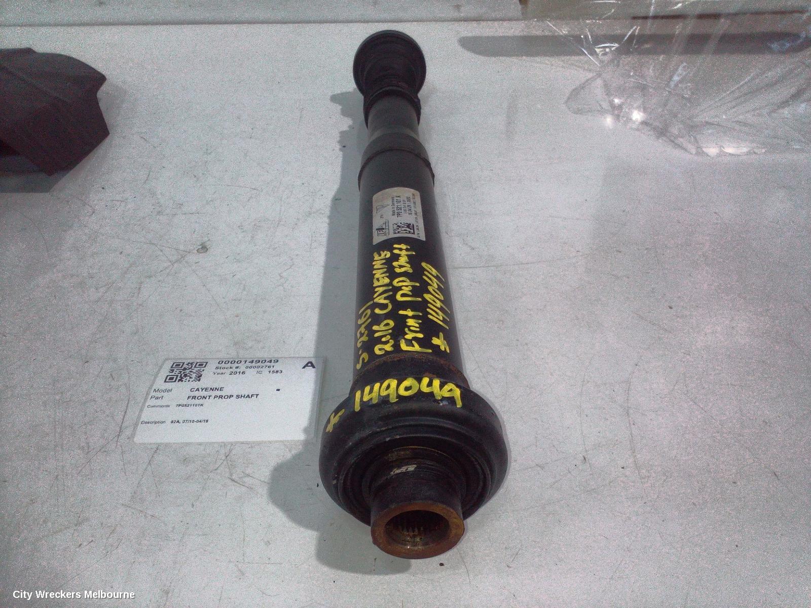 PORSCHE CAYENNE FRONT PROP SHAFT, 92A, 07/2010 - 04/2018