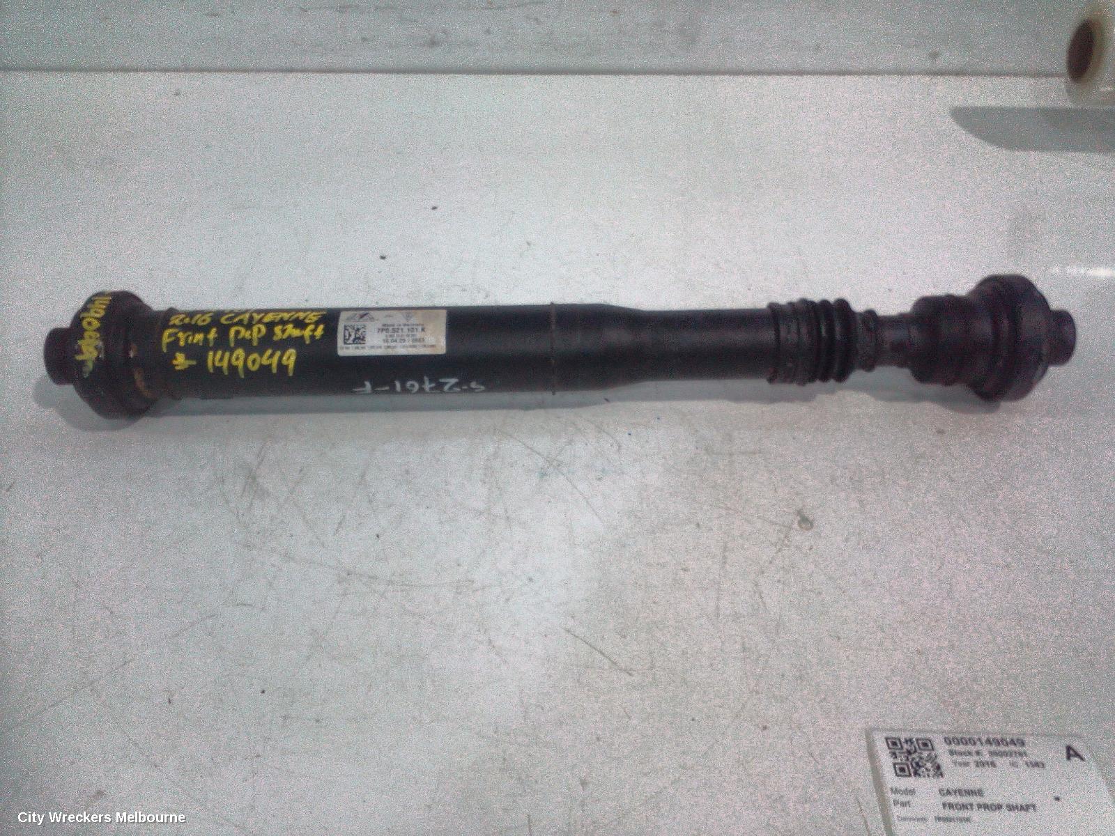 PORSCHE CAYENNE FRONT PROP SHAFT, 92A, 07/2010 - 04/2018