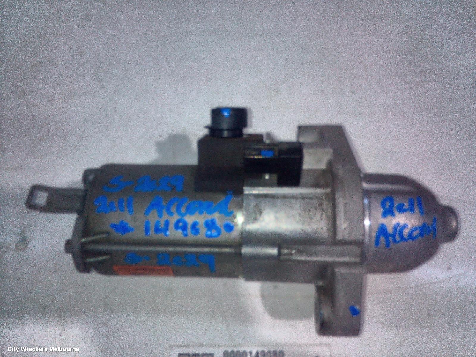 HONDA ACCORD STARTER, 2.4, K24Z3, 8TH GEN, EURO (VIN JHMCU), 06/2008 - 12/2015