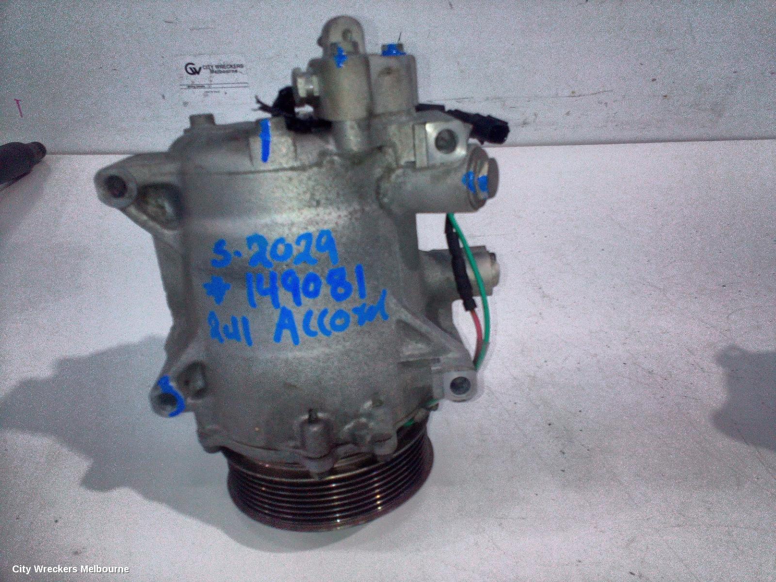 HONDA ACCORD A/C COMPRESSOR, 8TH GEN, EURO (VIN JHMCU), 2.4, 06/2008 - 12/2015