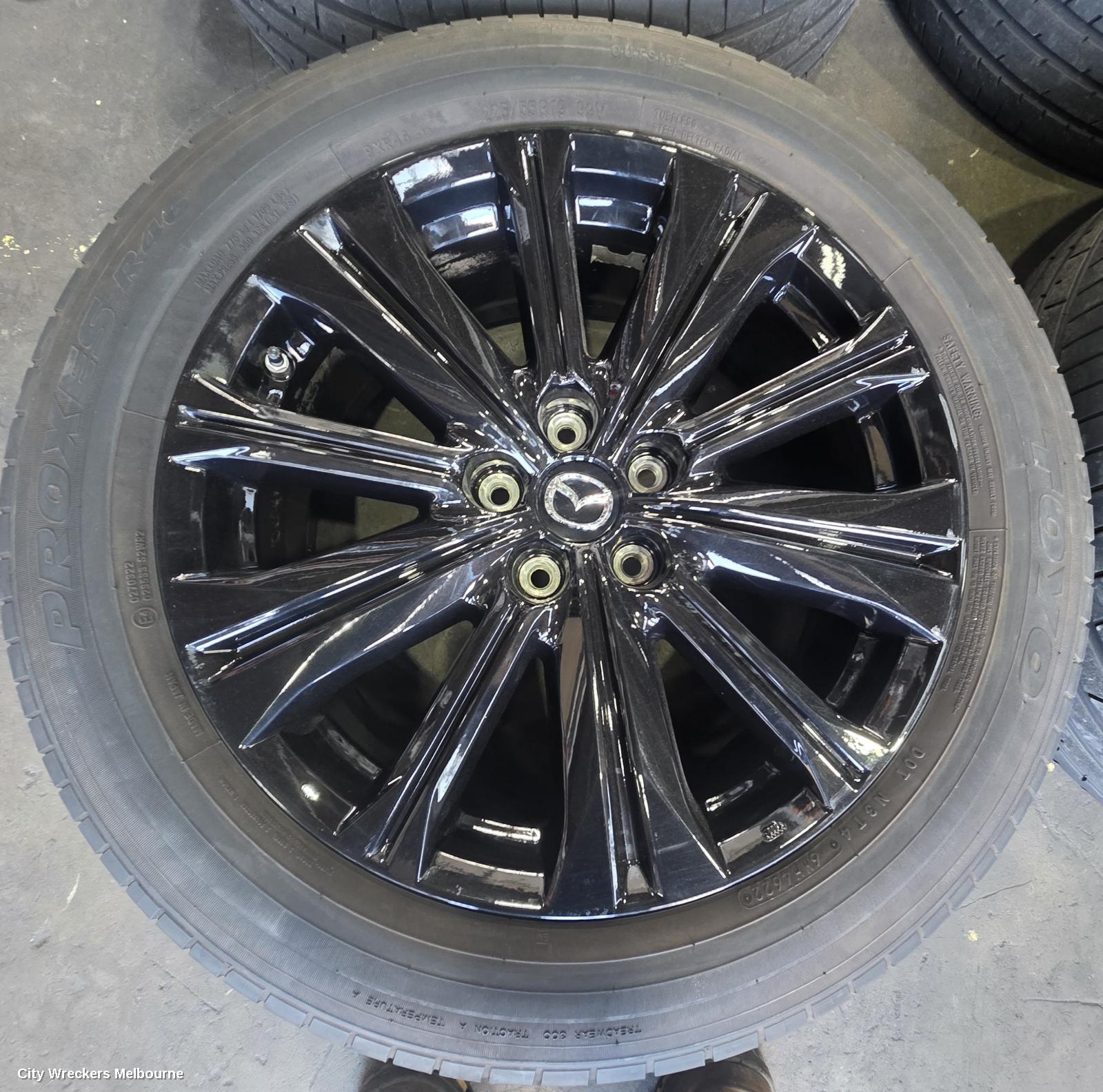 MAZDA CX5 WHEEL MAG, FACTORY, 19X7IN, 10 SPOKE, HIGH GLOSS BLACK, KF, 02/2017 - 03/2026