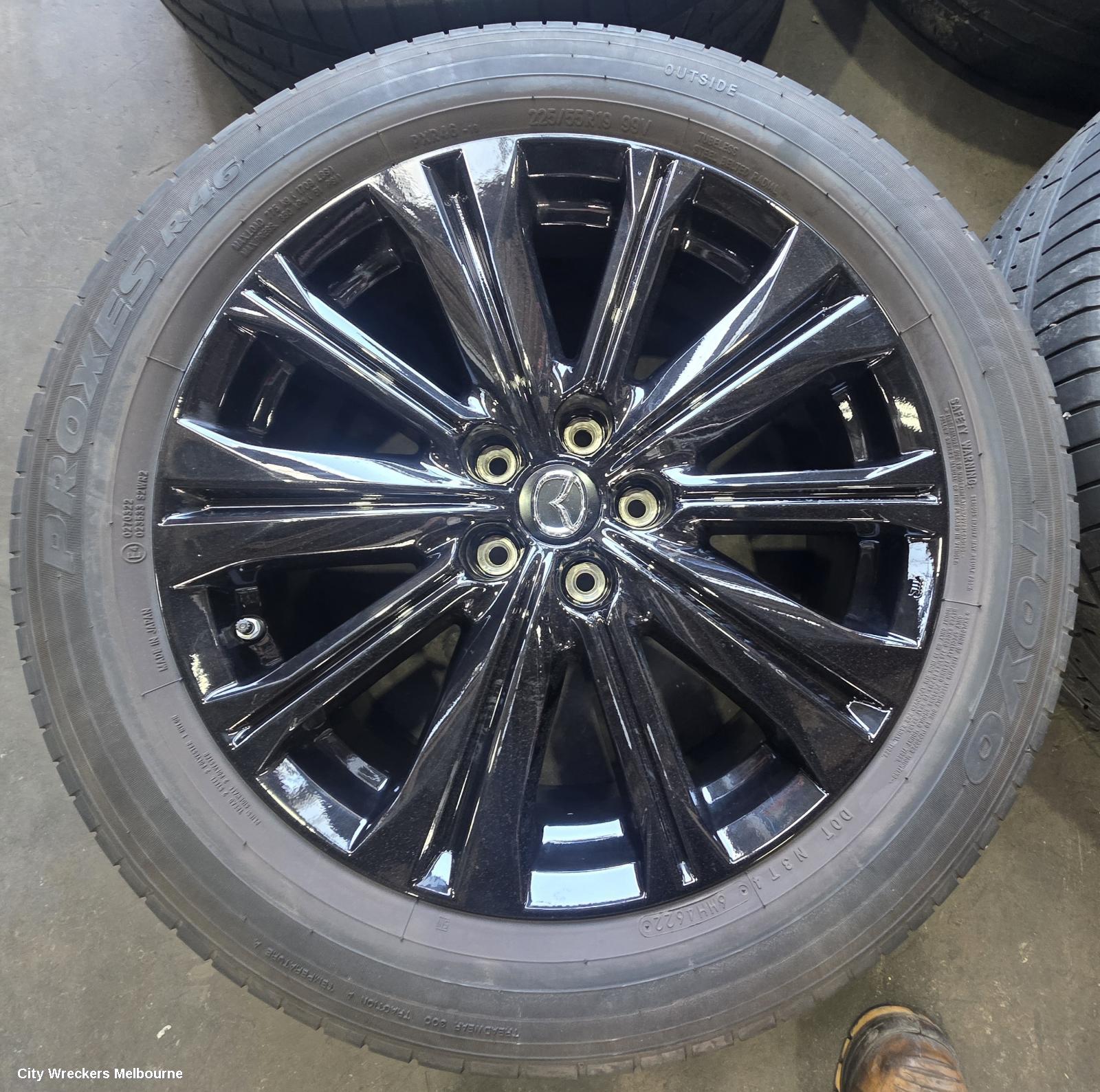 MAZDA CX5 WHEEL MAG, FACTORY, 19X7IN, 10 SPOKE, HIGH GLOSS BLACK, KF, 02/2017 - 03/2026