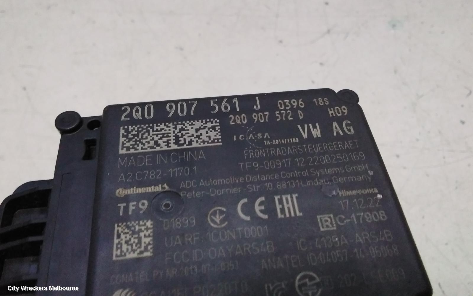 VOLKSWAGEN TIGUAN REVERSE CAMERA, FRONT RADAR SENSOR, P/N 2Q0907561J, 5NA, 06/2016 - 02/2024