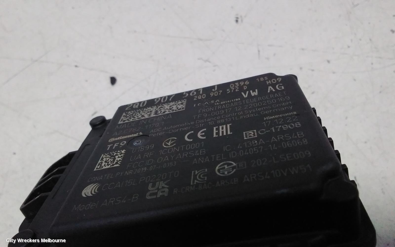 VOLKSWAGEN TIGUAN REVERSE CAMERA, FRONT RADAR SENSOR, P/N 2Q0907561J, 5NA, 06/2016 - 02/2024