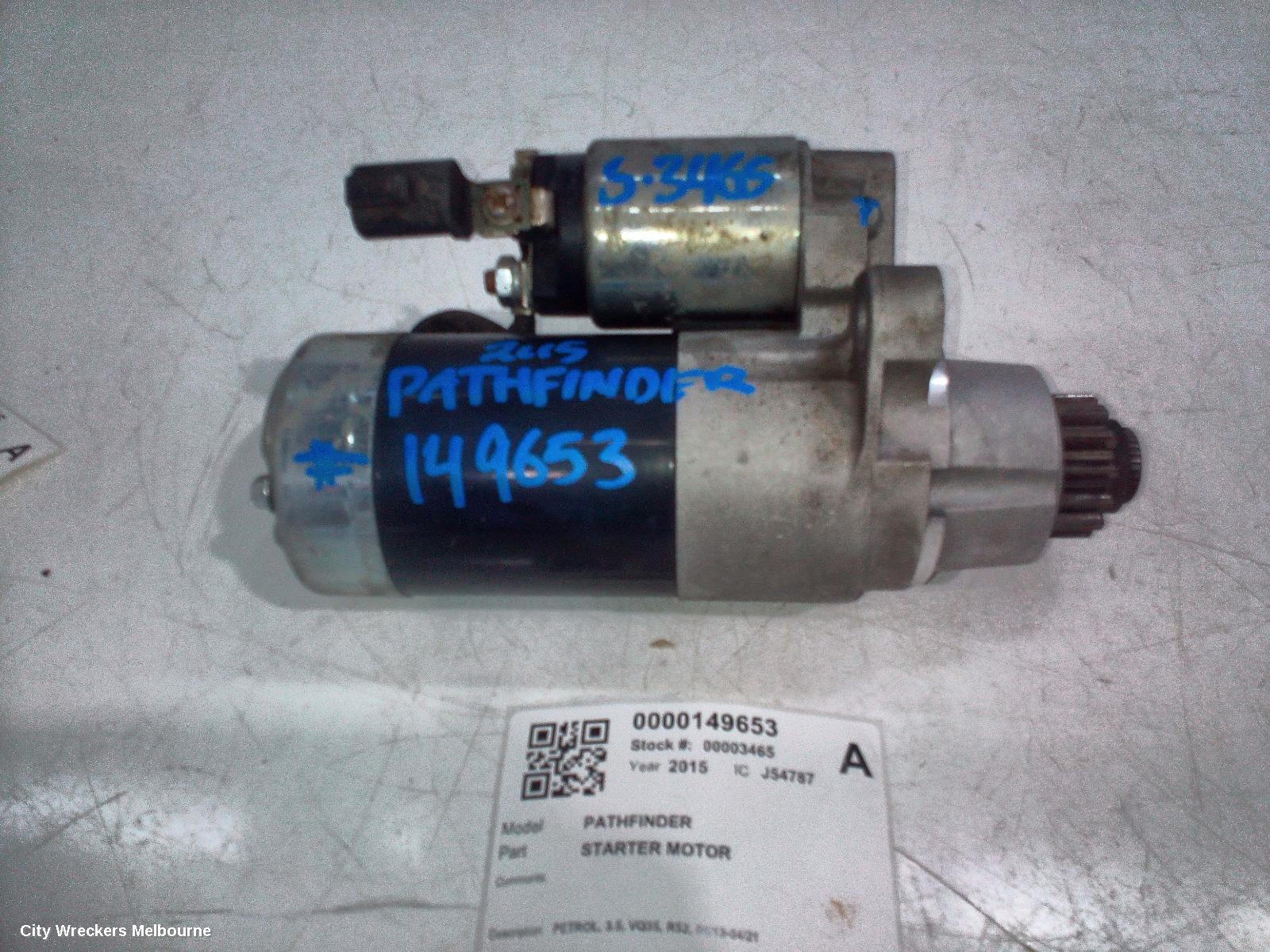 NISSAN PATHFINDER STARTER, PETROL, 3.5, VQ35, R52, 06/2013 - 04/2021