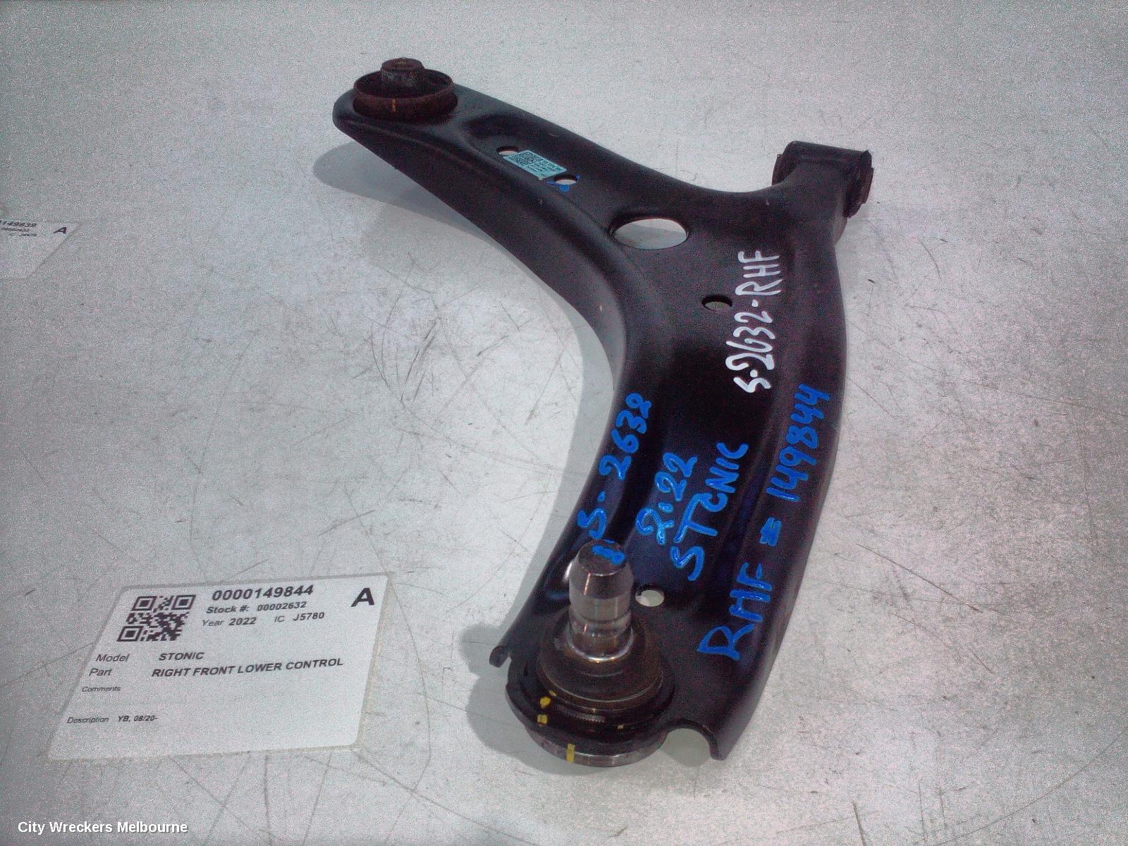 KIA STONIC RIGHT FRONT LOWER CONTROL ARM, YB, 08/2020 ONWARDS