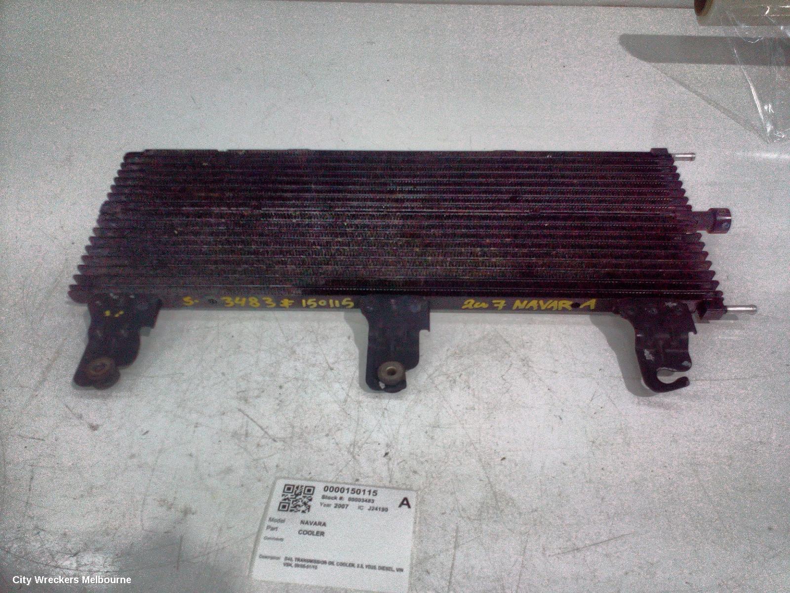 NISSAN NAVARA COOLER, D40, TRANSMISSION OIL COOLER, 2.5, YD25, DIESEL, VIN VSK, 09/2005 - 01/2010
