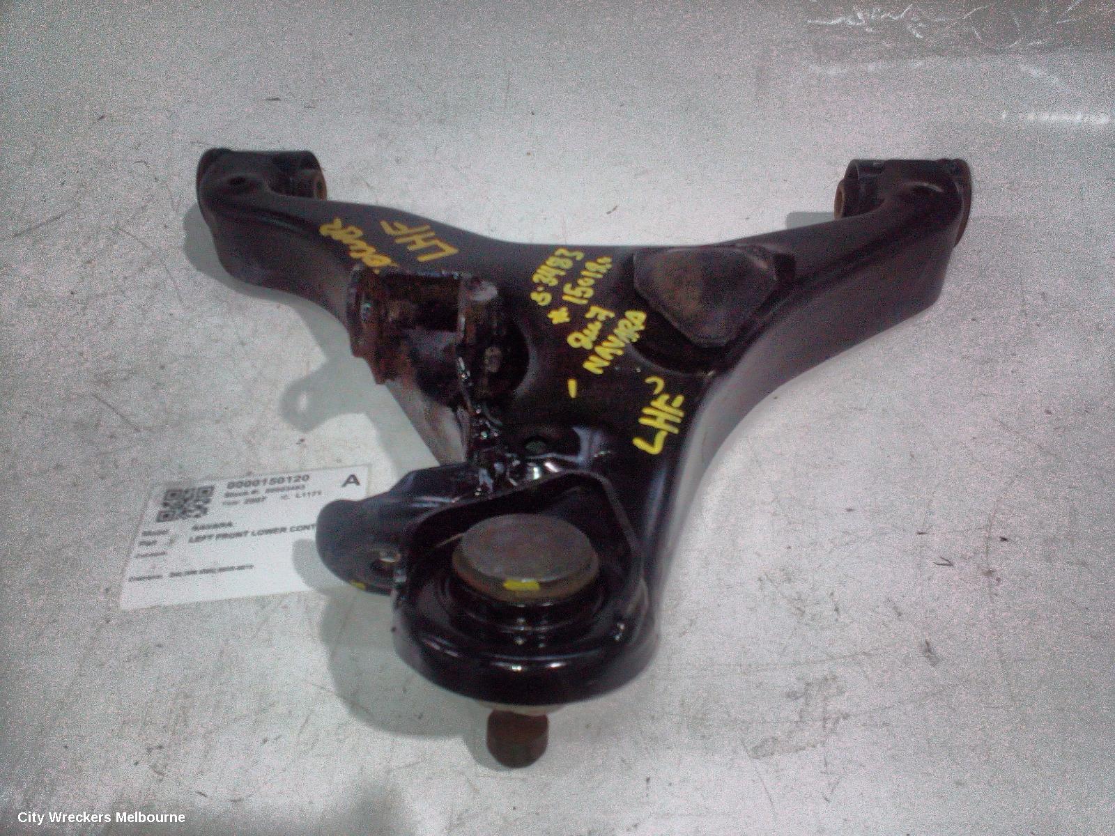 NISSAN NAVARA LEFT FRONT LOWER CONTROL ARM, D40 (VIN VSK), 09/2005 - 08/2015